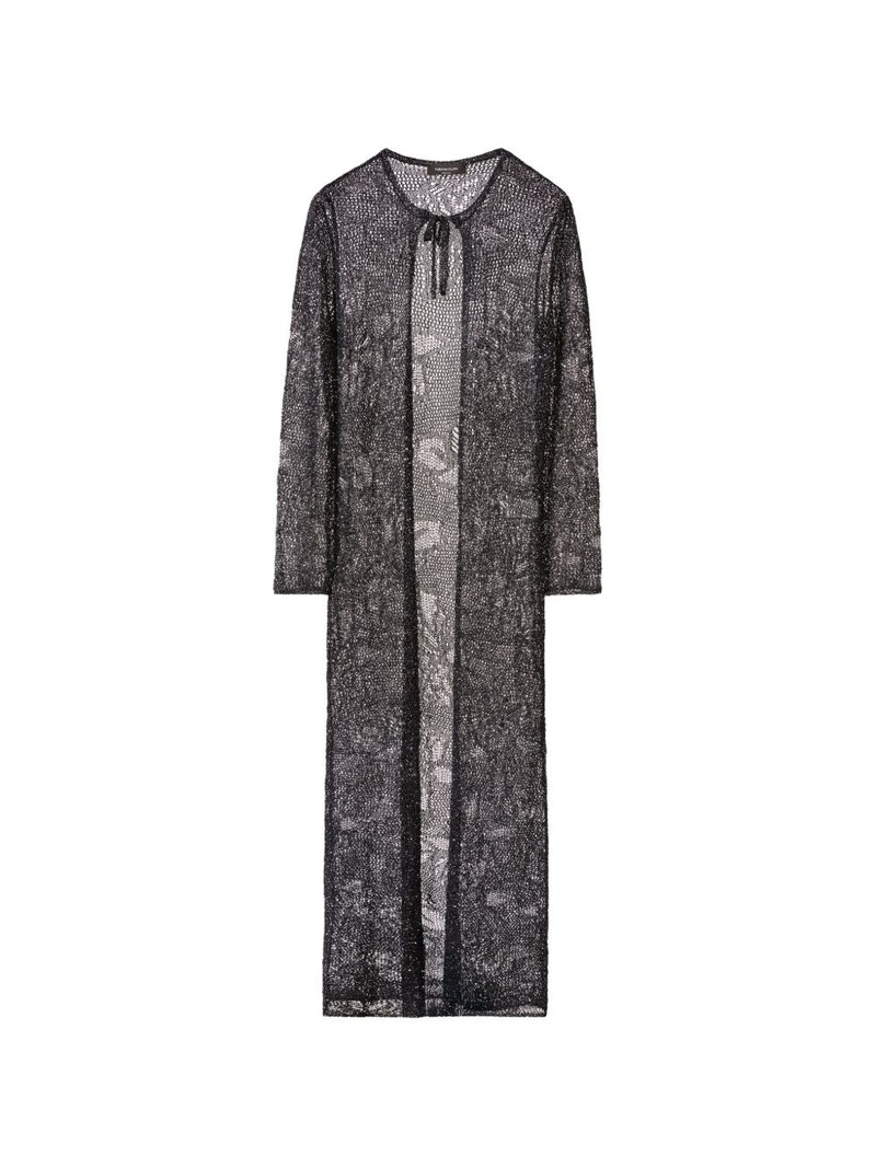 tie-neck long-sleeve cardi-coat 1