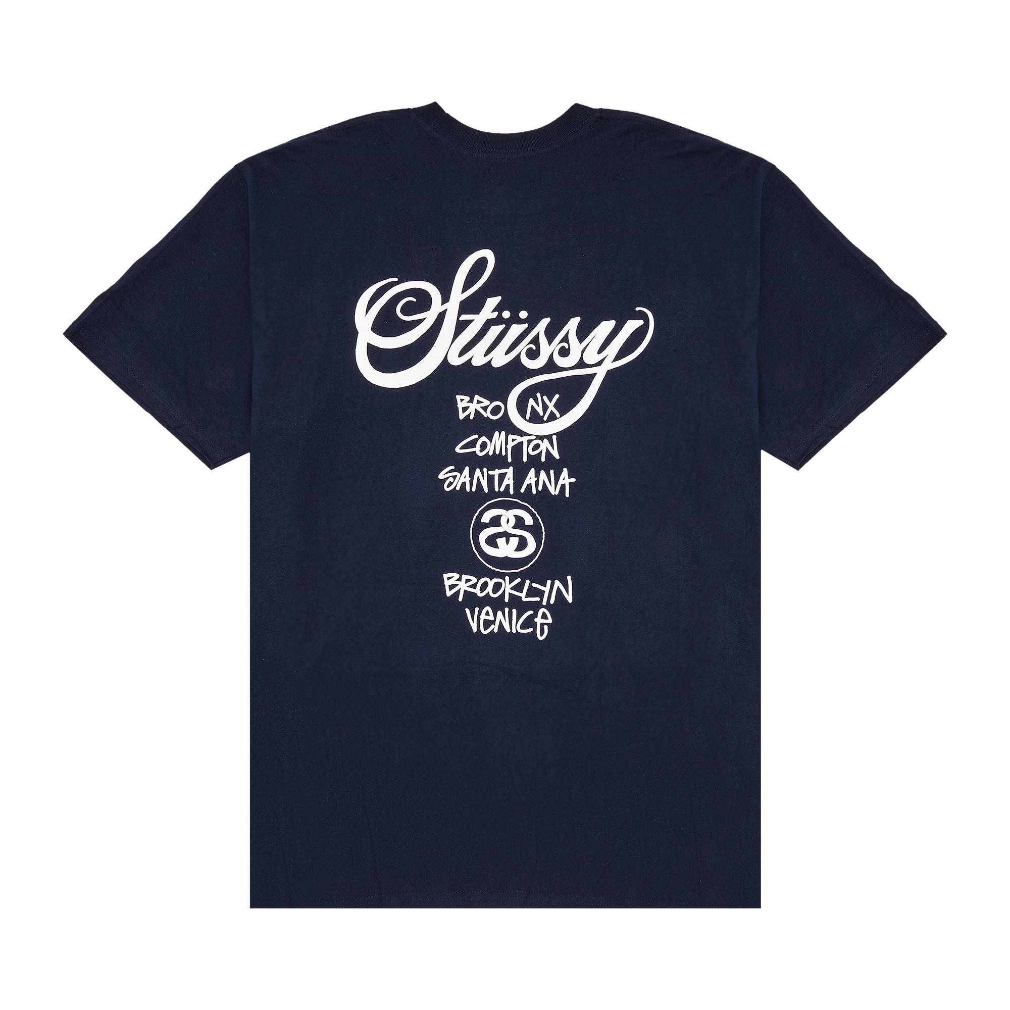 ★送料・関税込★STUSSY★World Tour Crew Navy 2024★ Stüssy Stussy World Tour Tee 'Navy' | REVERSIBLE