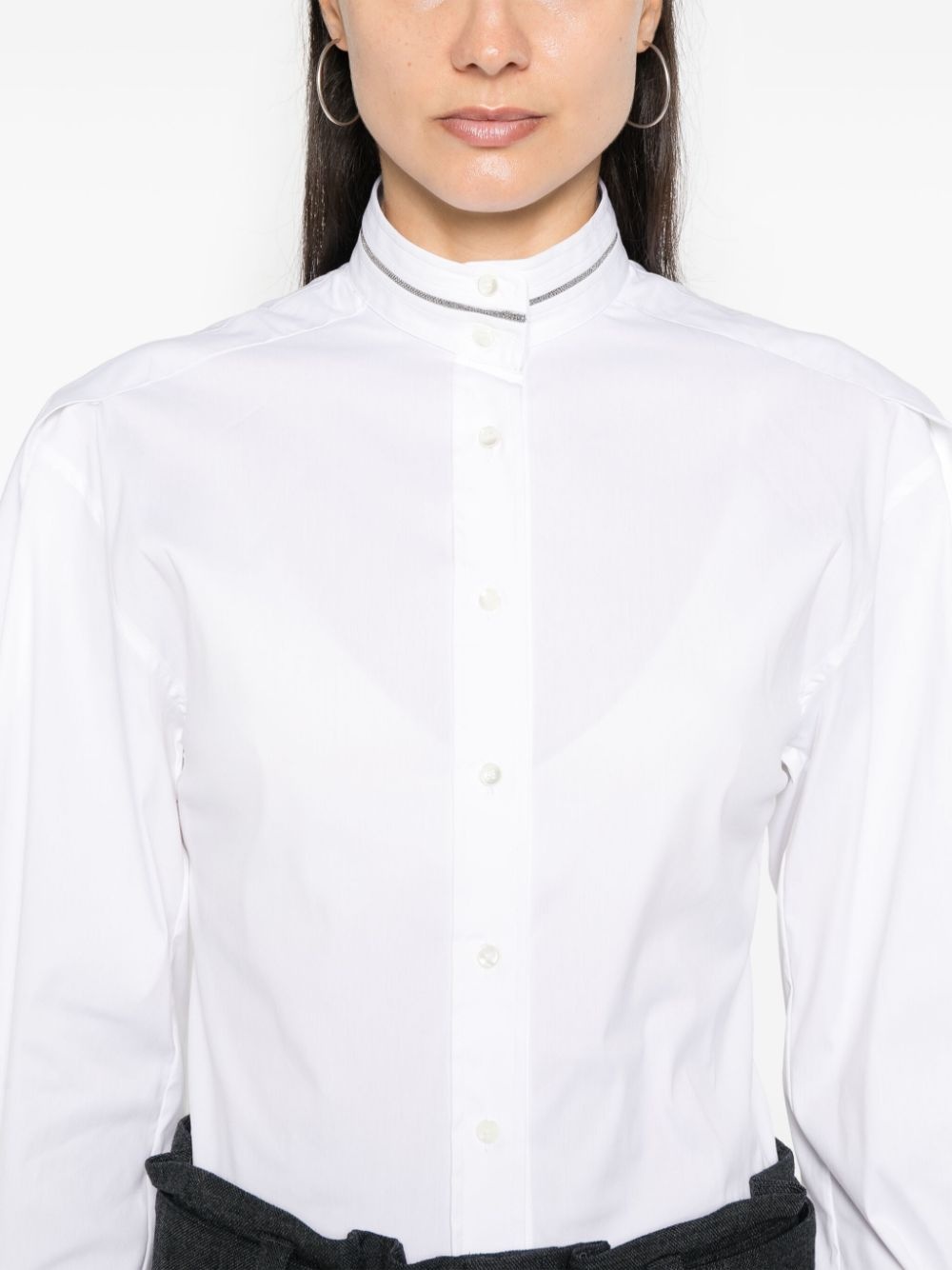 Monili-detail poplin shirt - 5