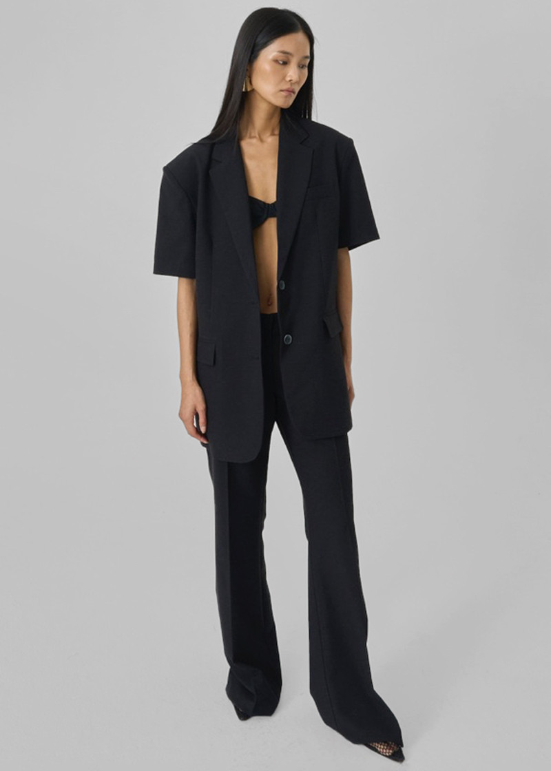 Maisie Short Sleeve Blazer - Black 14