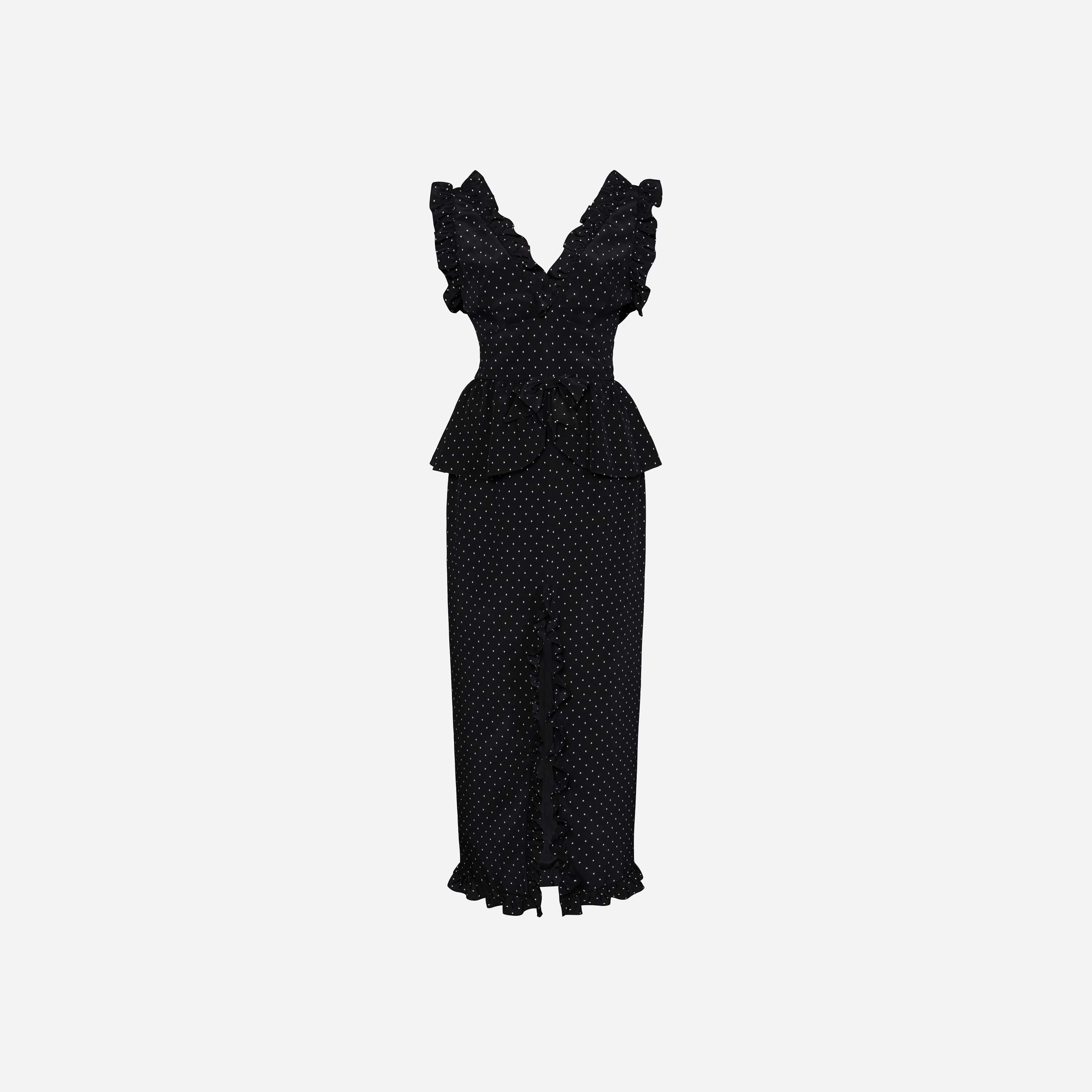 EVENING DRESS WITH DEEP V-NECK - 1