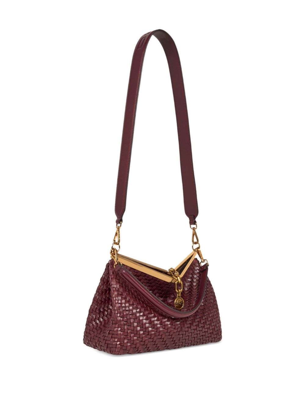 Vela woven leather shoulder bag - 5