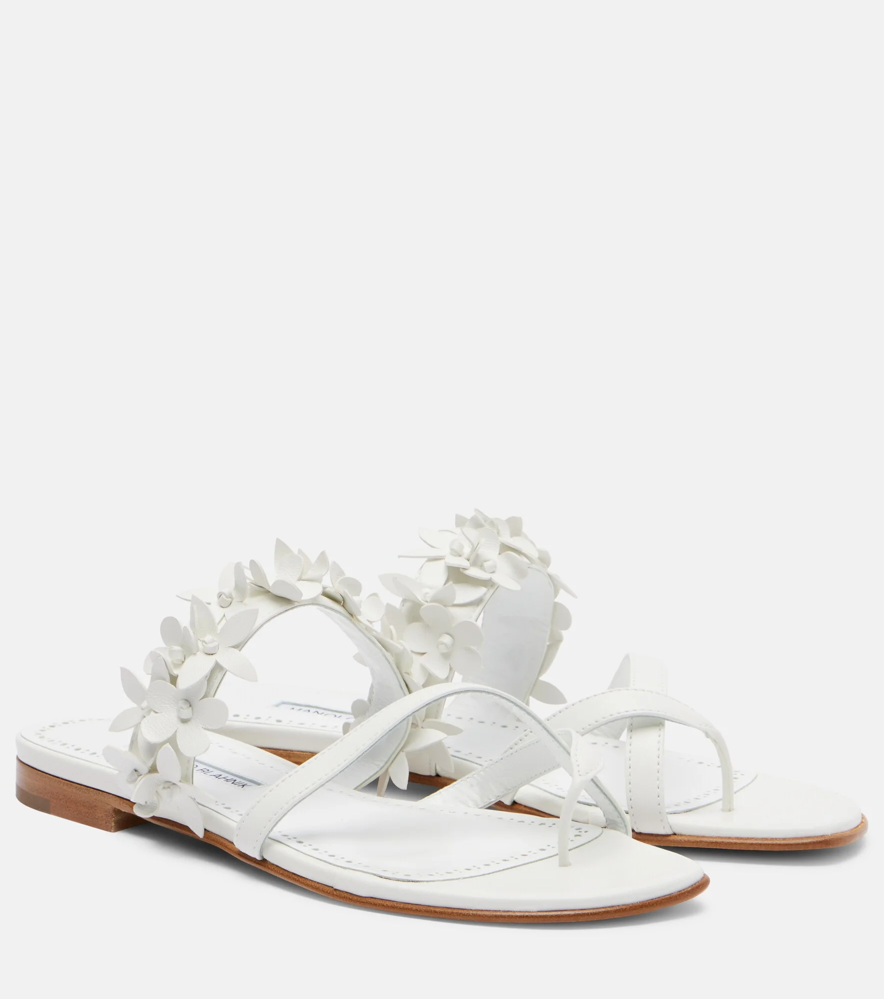 Fiosa appliqué leather thong sandals - 1
