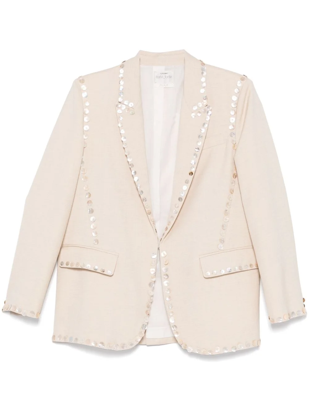 button-embellished blazer - 1