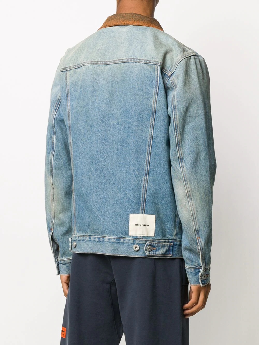 logo patch denim jacket - 4