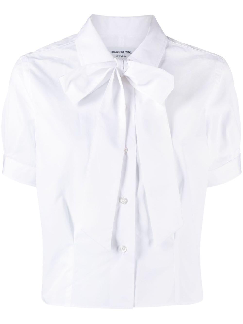 bow-embellished poplin shirt - 1