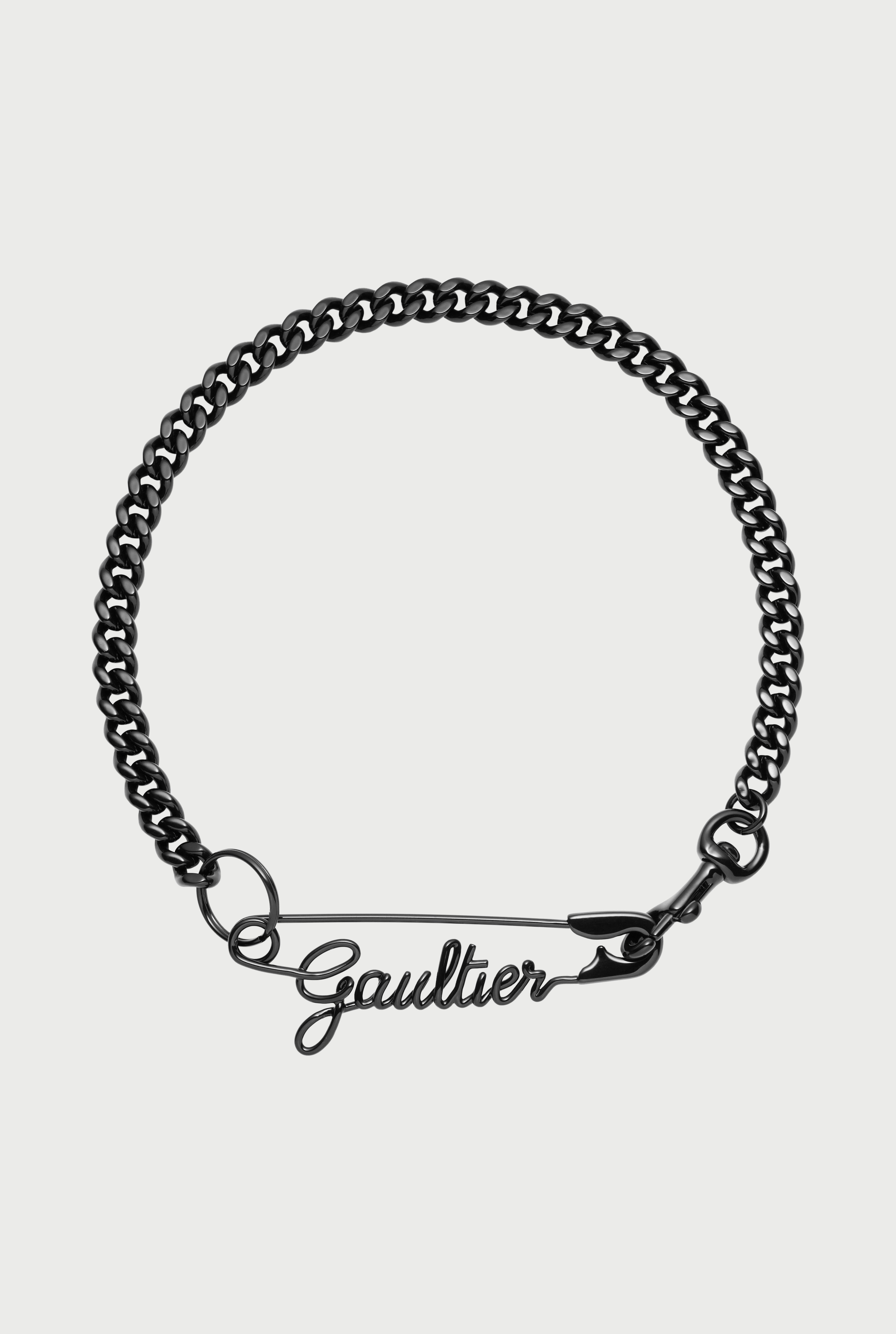 THE BLACK GAULTIER SAFETY PIN NECKLACE - 2