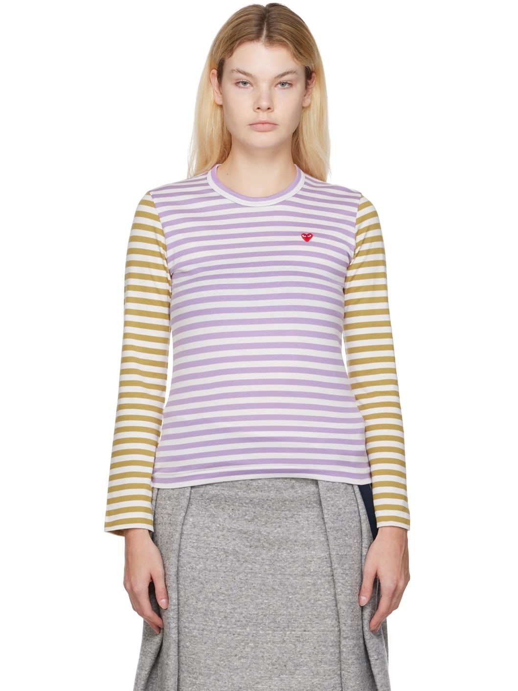 Purple & Orange Striped T-Shirt - 1