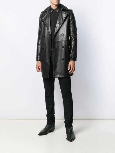 SAINT LAURENT leather trench coat outlook