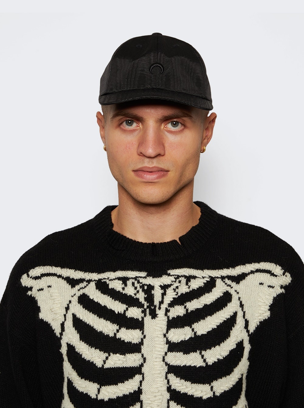 Recycled Embroidered Moire Cap Black - 2