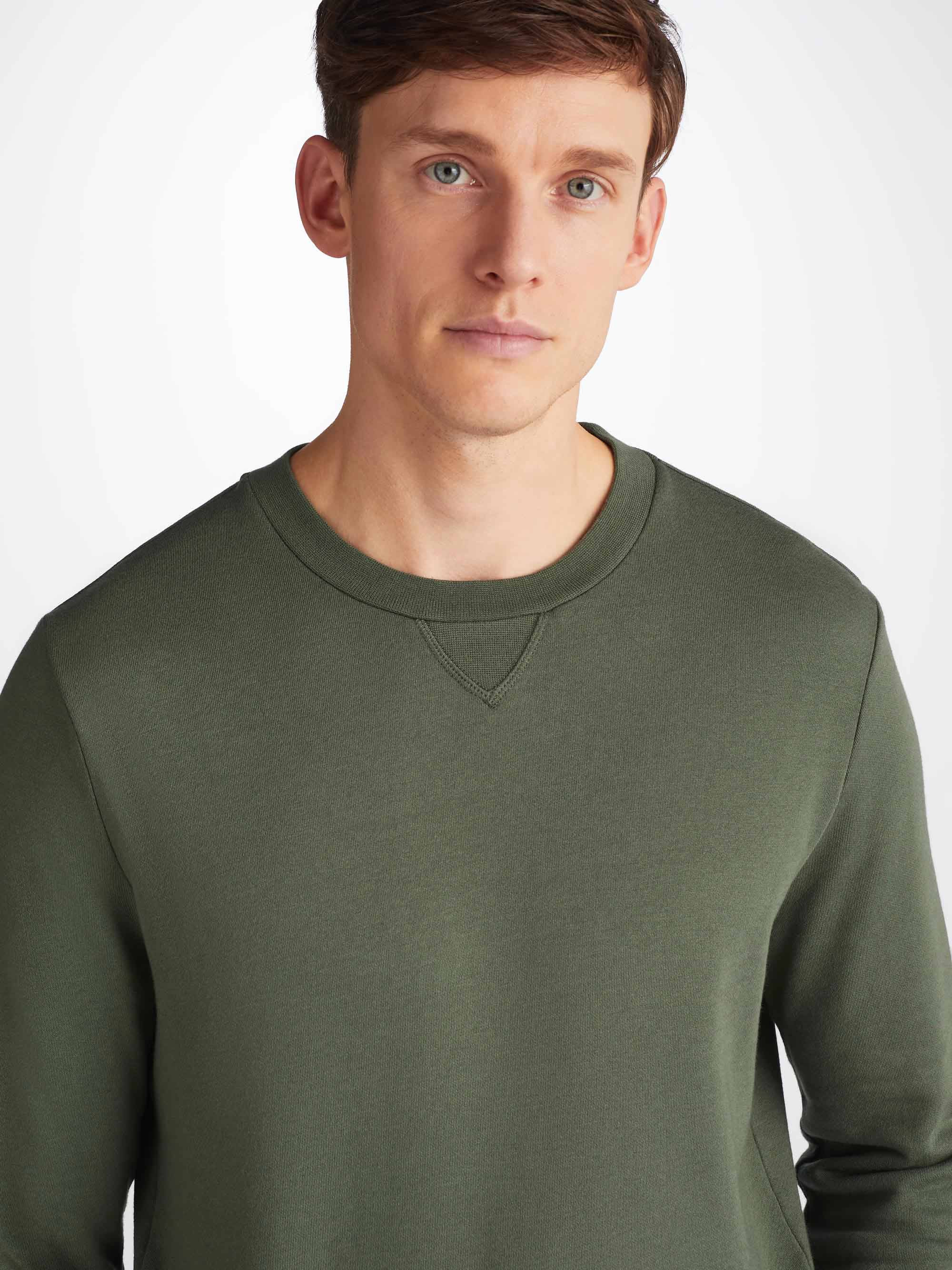 Men's Sweatshirt Quinn Cotton Modal Soft Green - 6