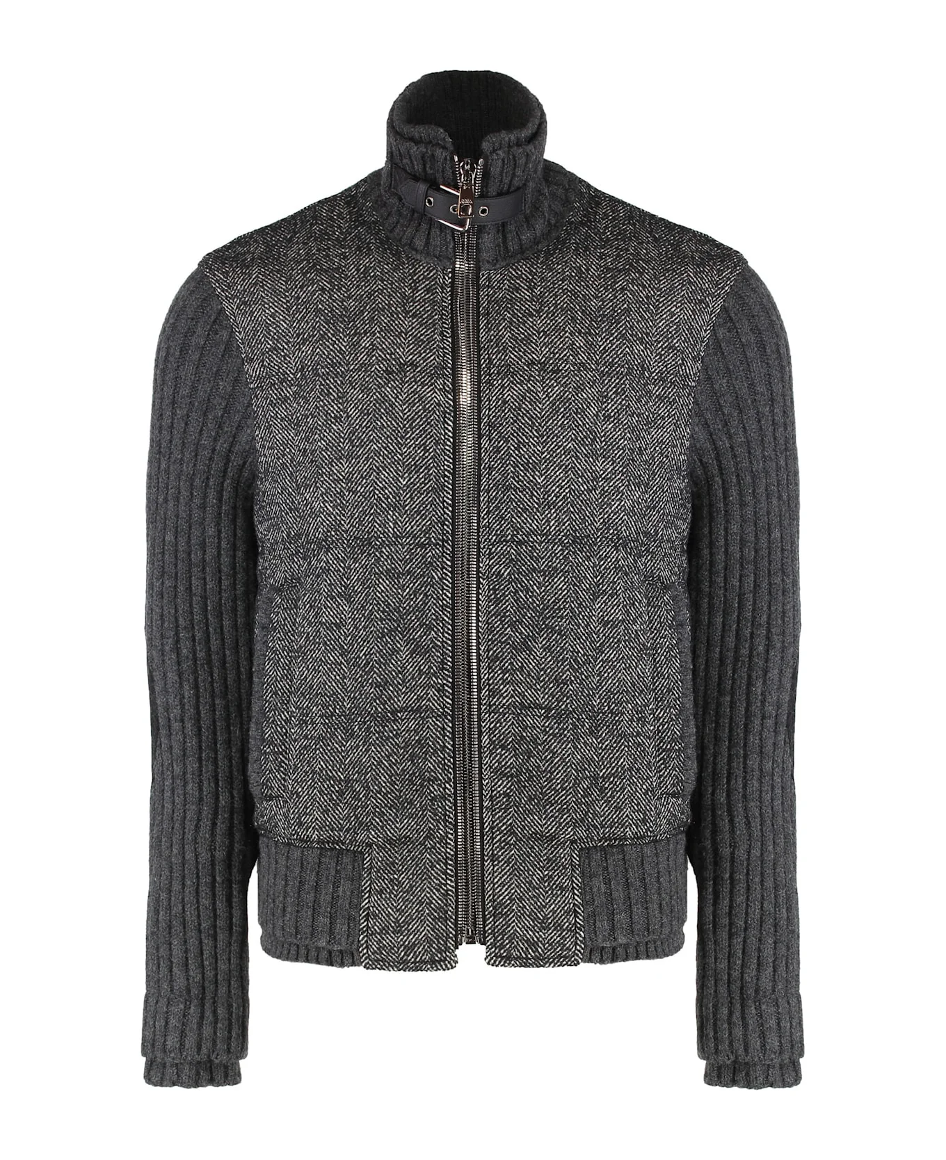 Pied-de-poule Patterned Jacket In Knitwear - 1