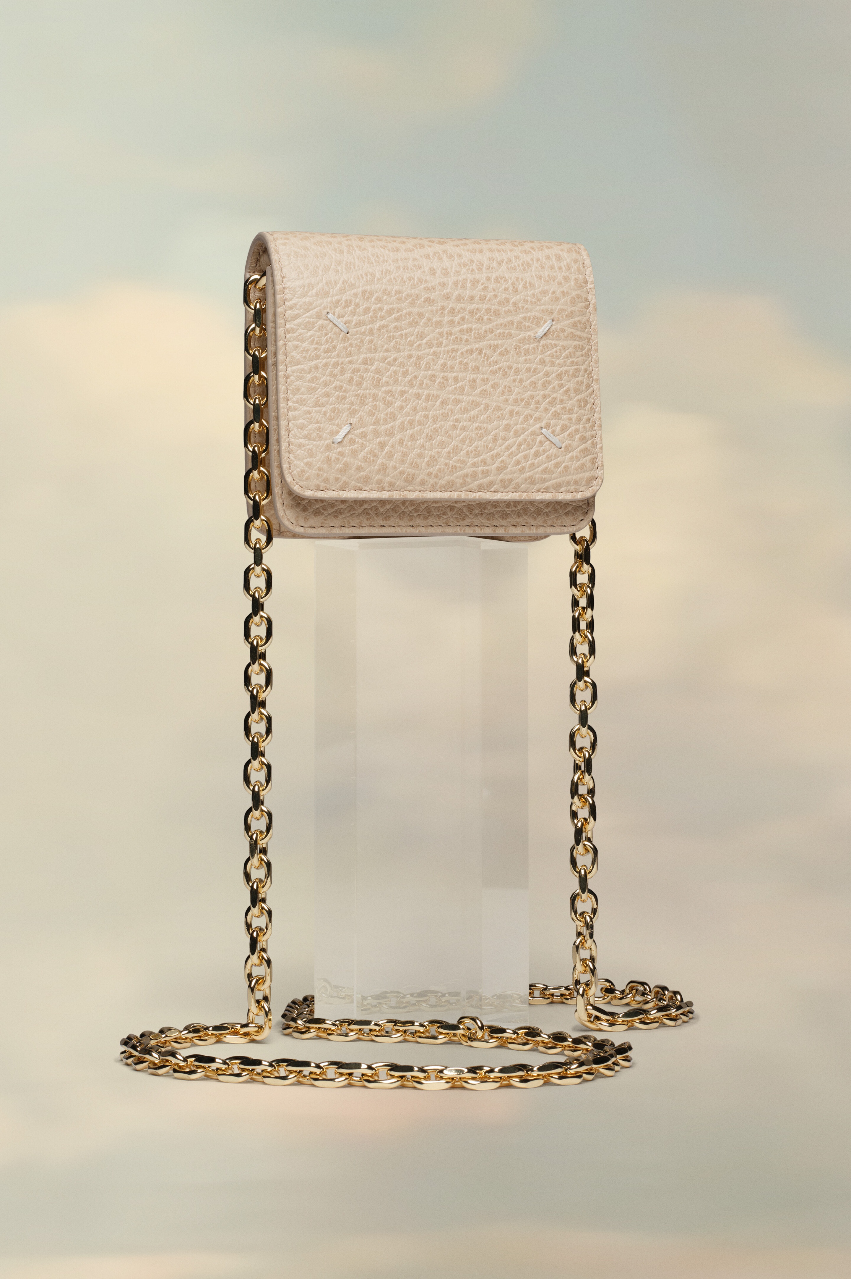 Chain leather small wallet - 1