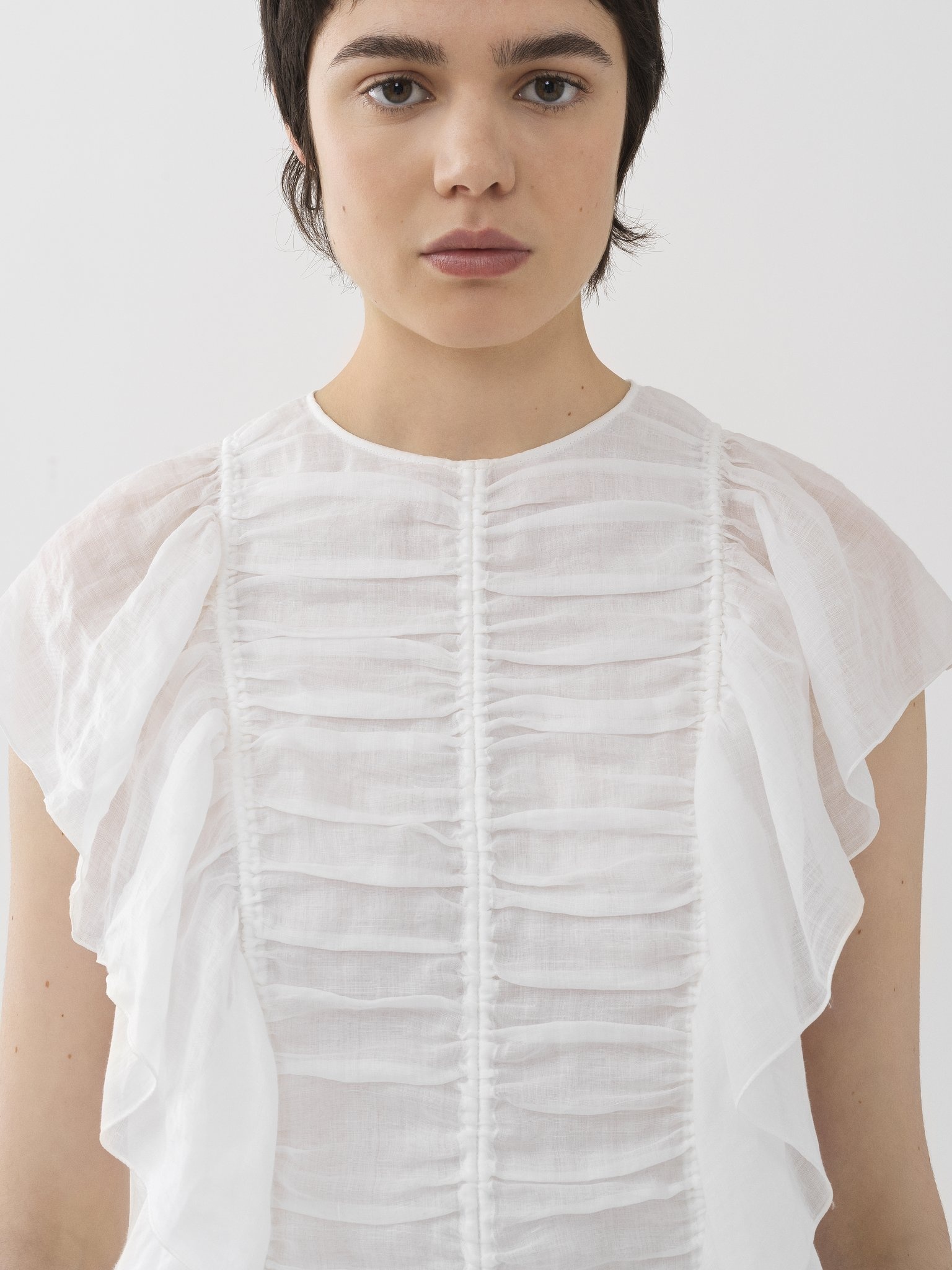 SLEEVELESS RUFFLE TOP - 7