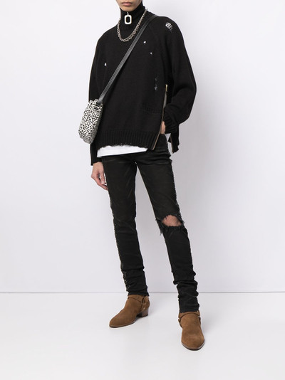 UNDERCOVER distressed-effect long-sleeve jumper outlook