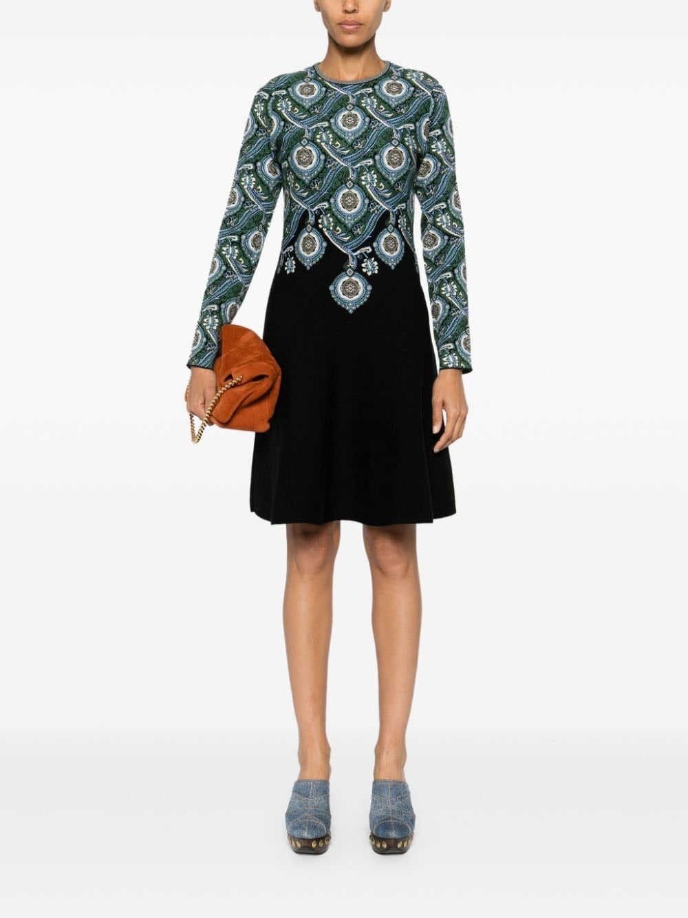 jacquard-pattern knitted dress - 2