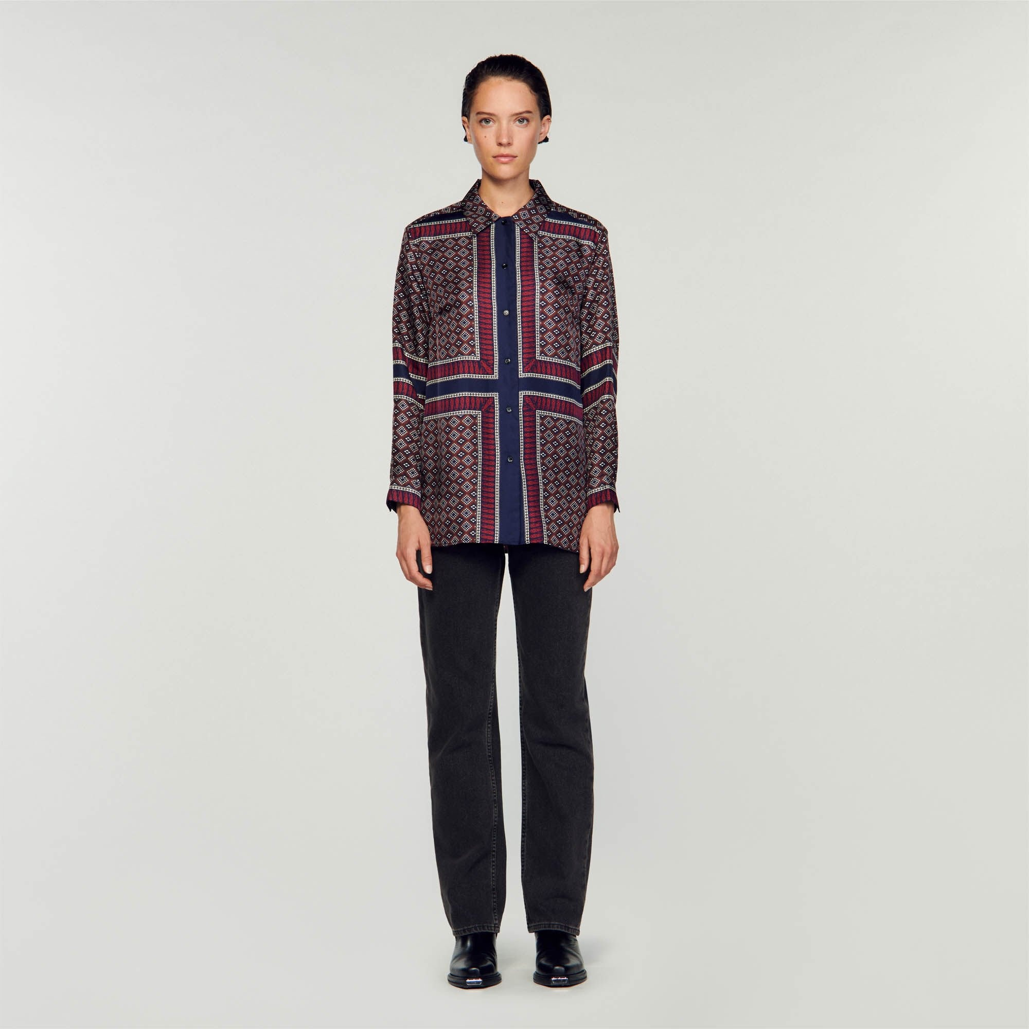 PATTERNED SILK SHIRT - 3