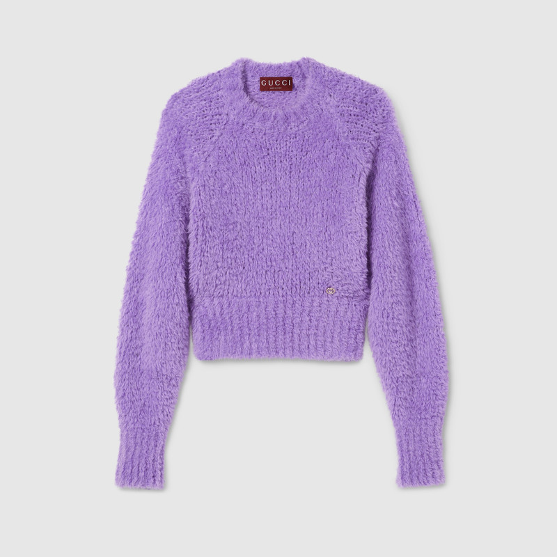 Brushed wool mohair blend sweater 1