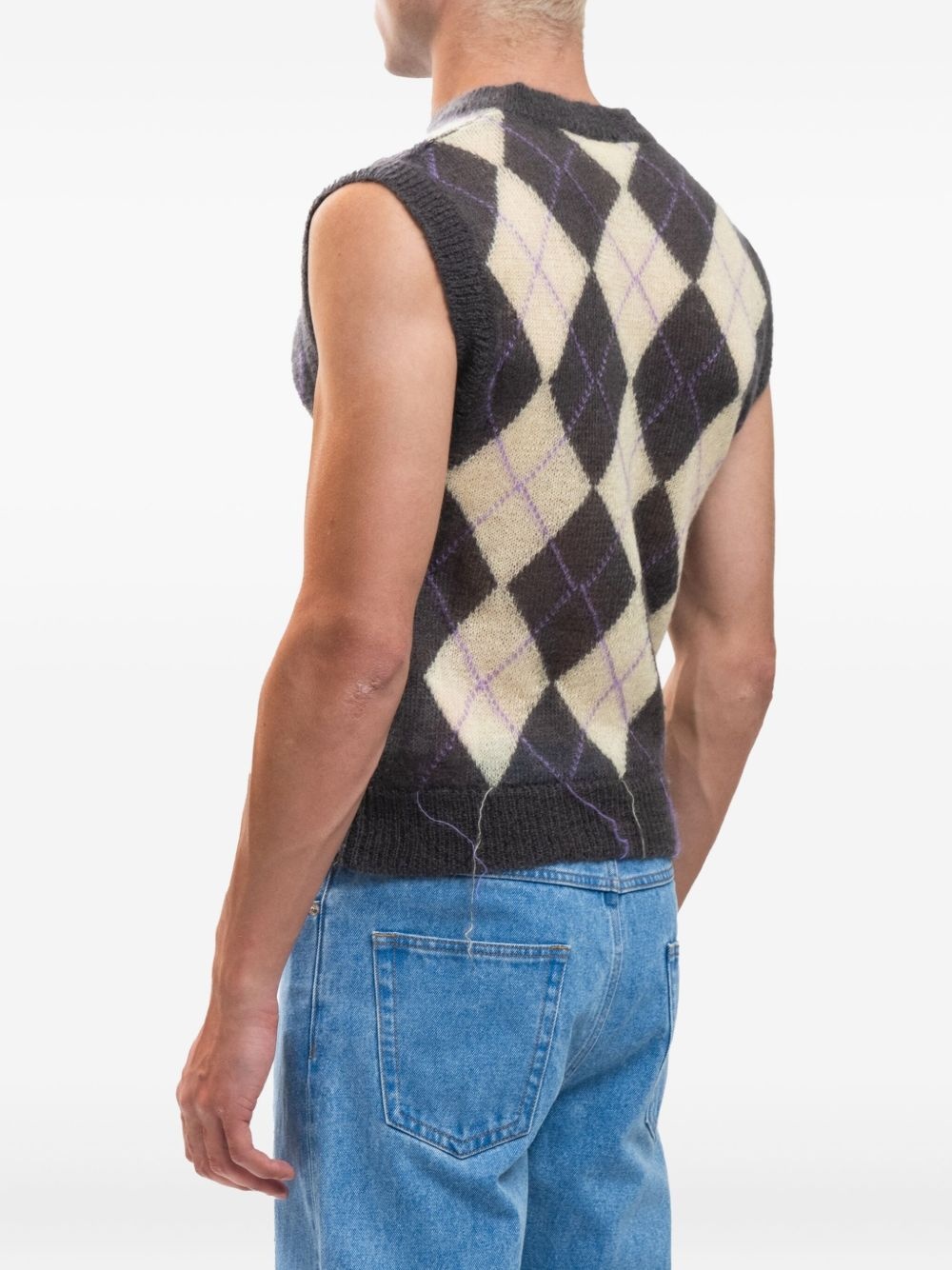 argyle sweater vest - 3