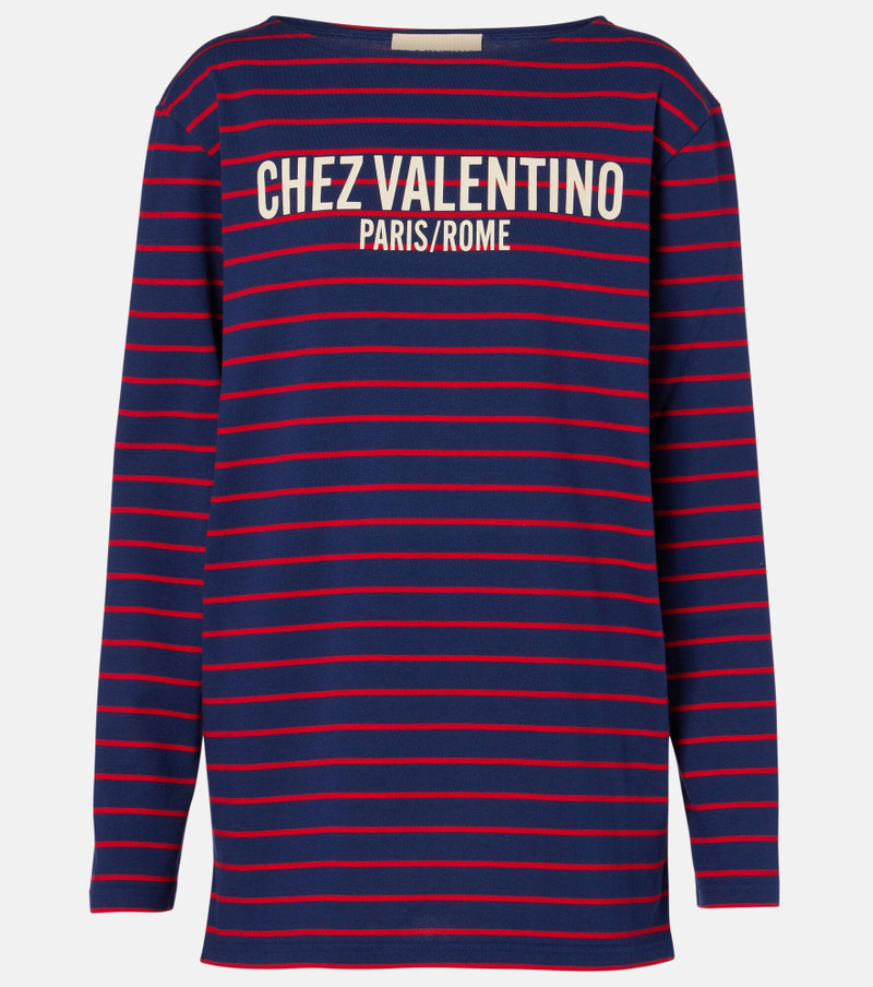Chez Valentino striped cotton jersey top 1
