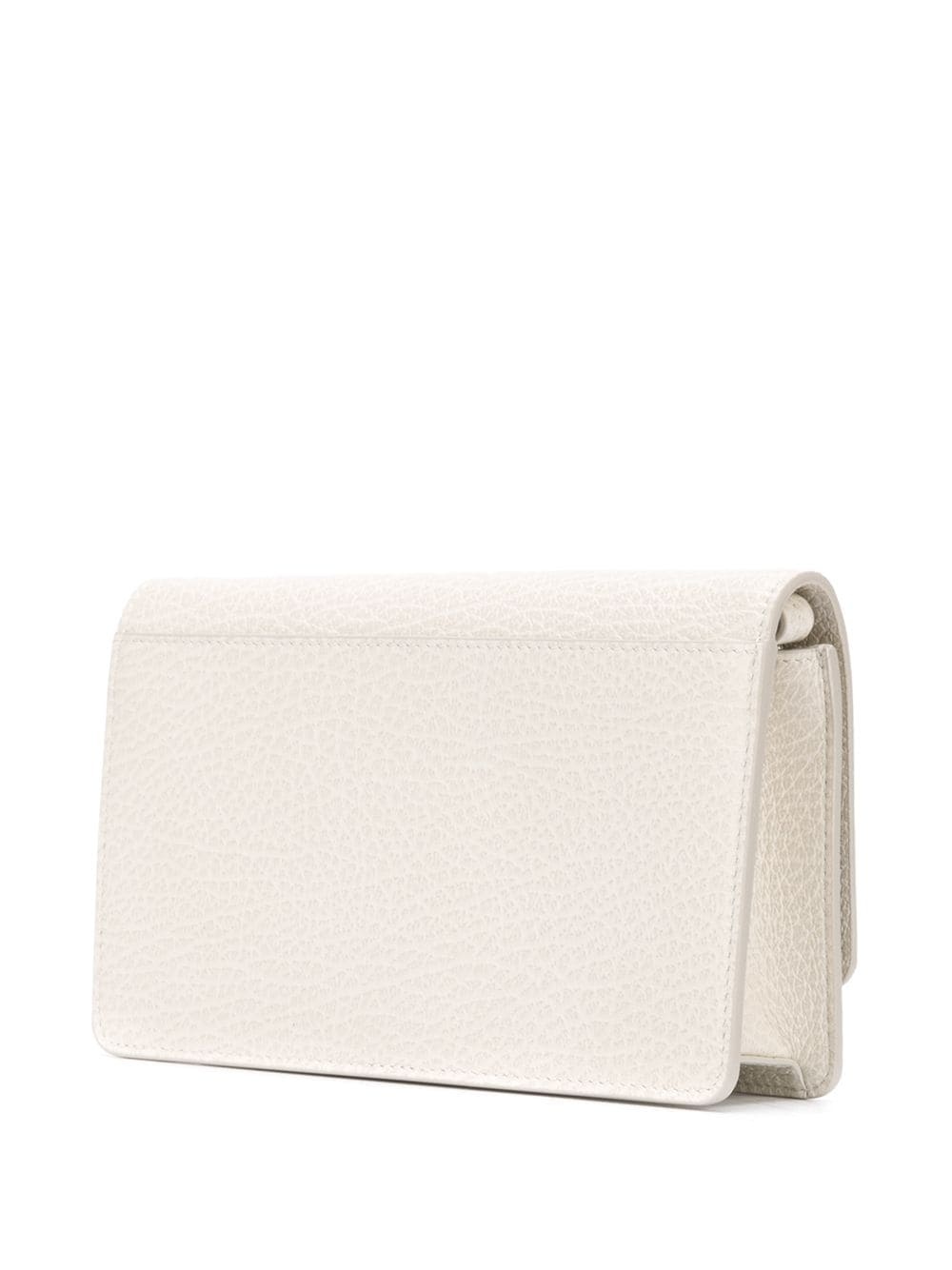 grained leather clutch bag - 3