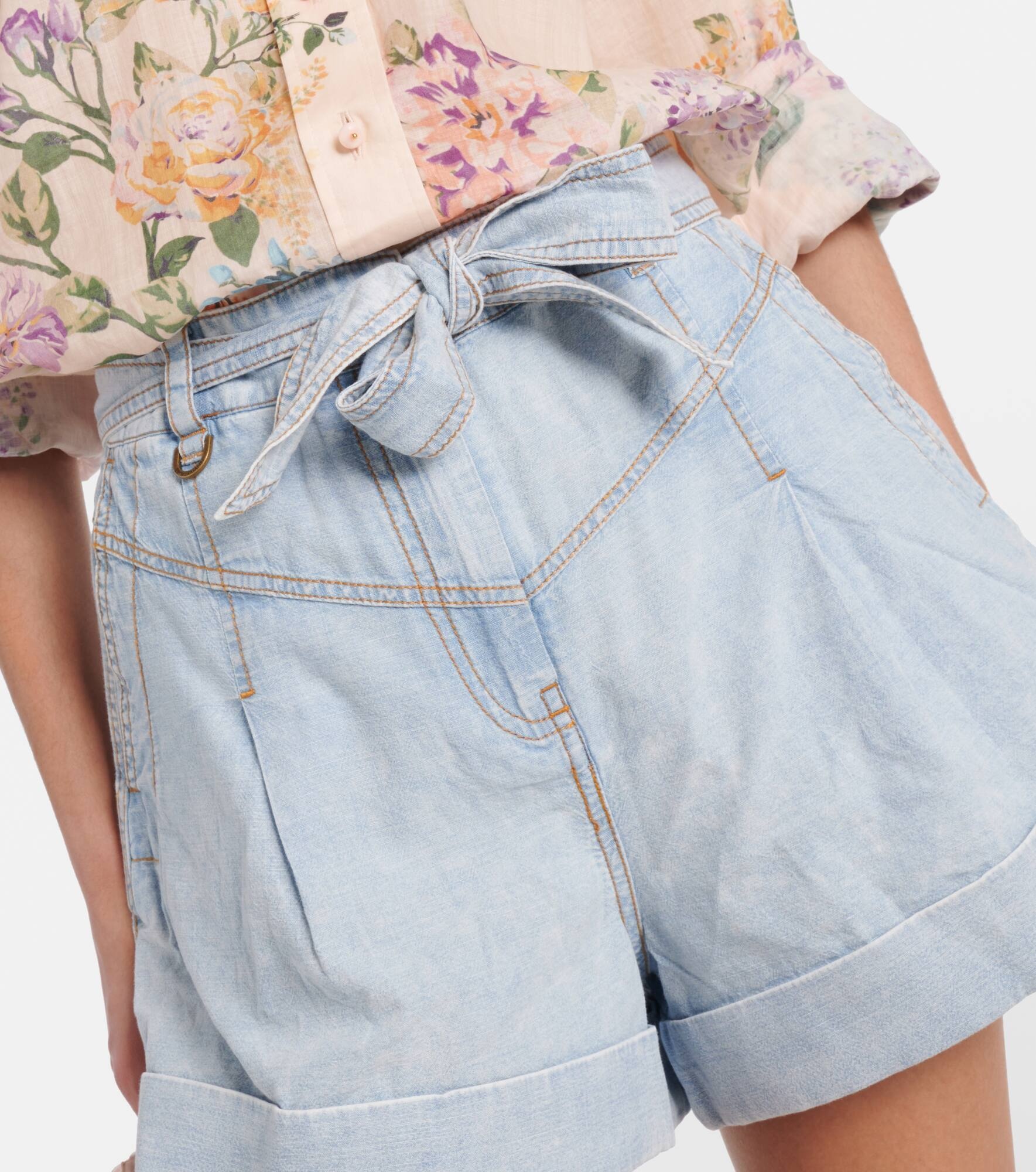 High-rise denim shorts - 4