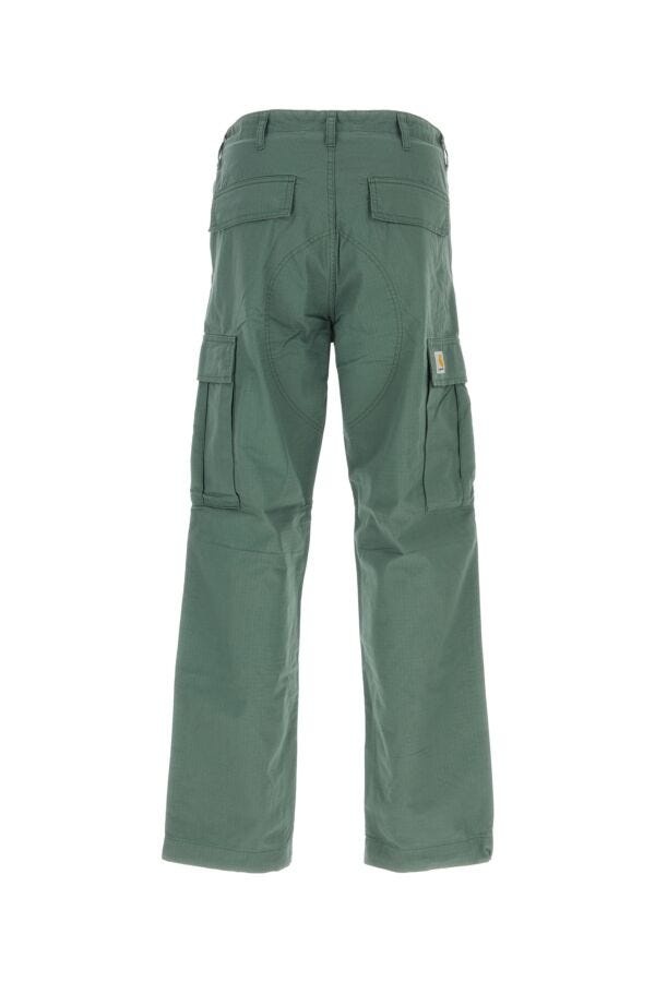 Sage green cotton Regular Cargo Pant - 2