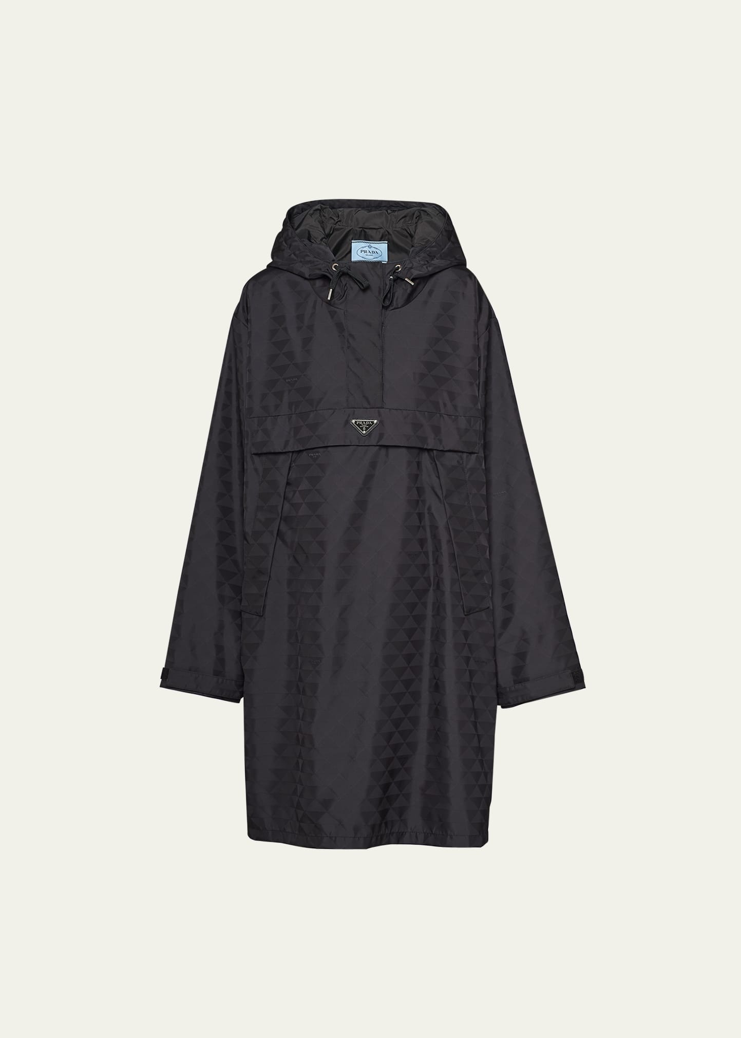 Printed Nylon Waterproof Pullover Windbreaker - 1