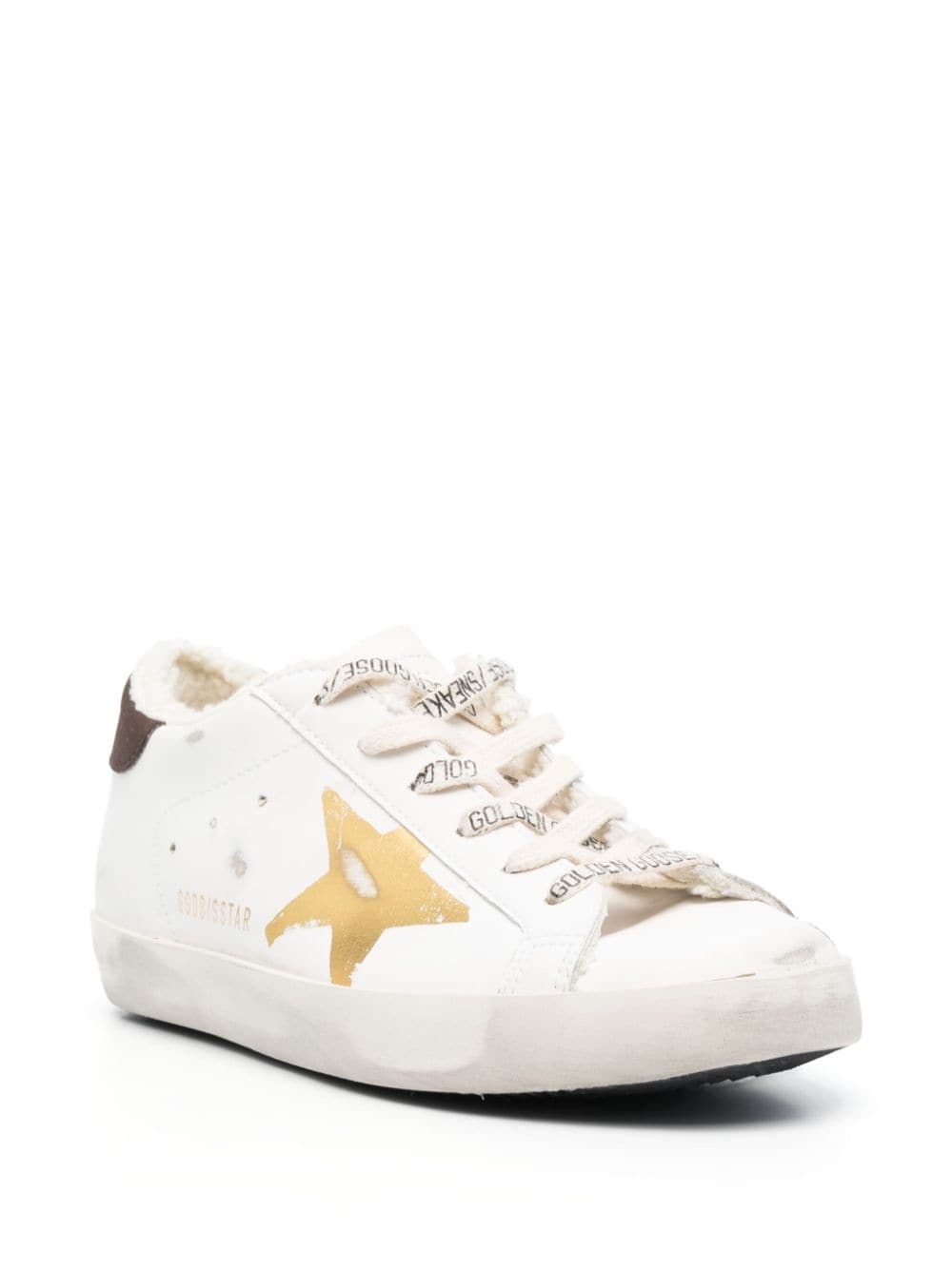 Women's Super-Star with black heel tab and metal stud lettering