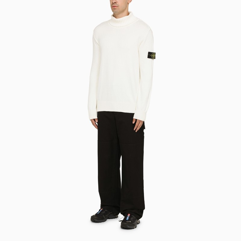 Stone Island White Wool Turtleneck Jumper Men - 2