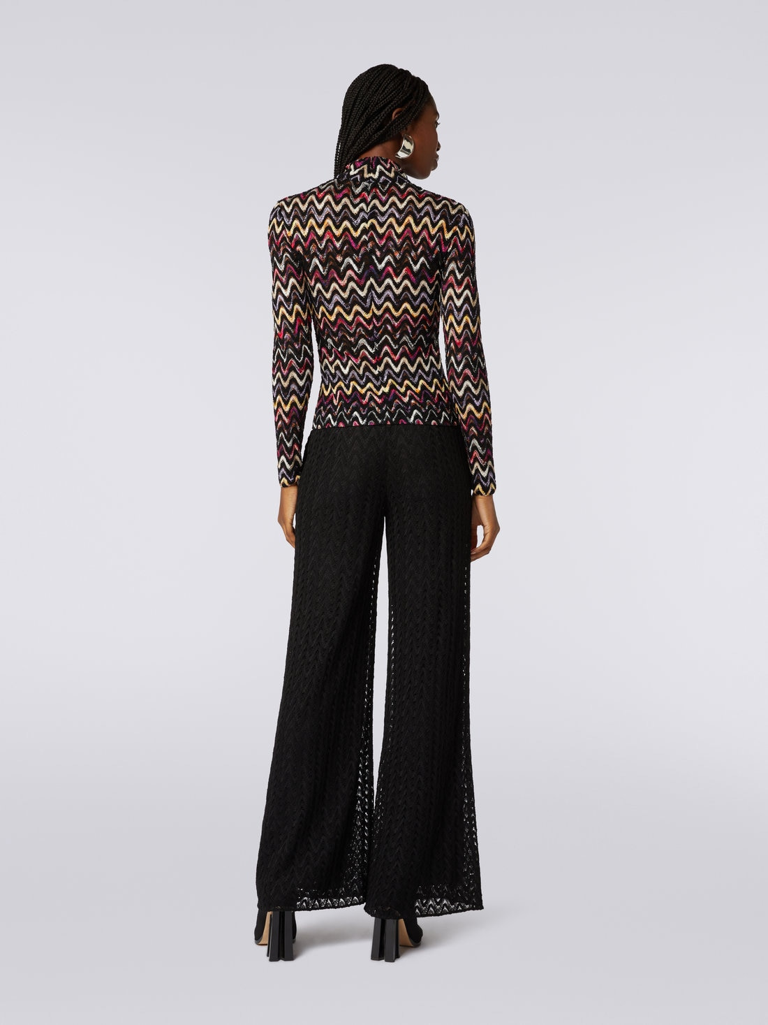 Palazzo pants in raschel knit wool and viscose - 4