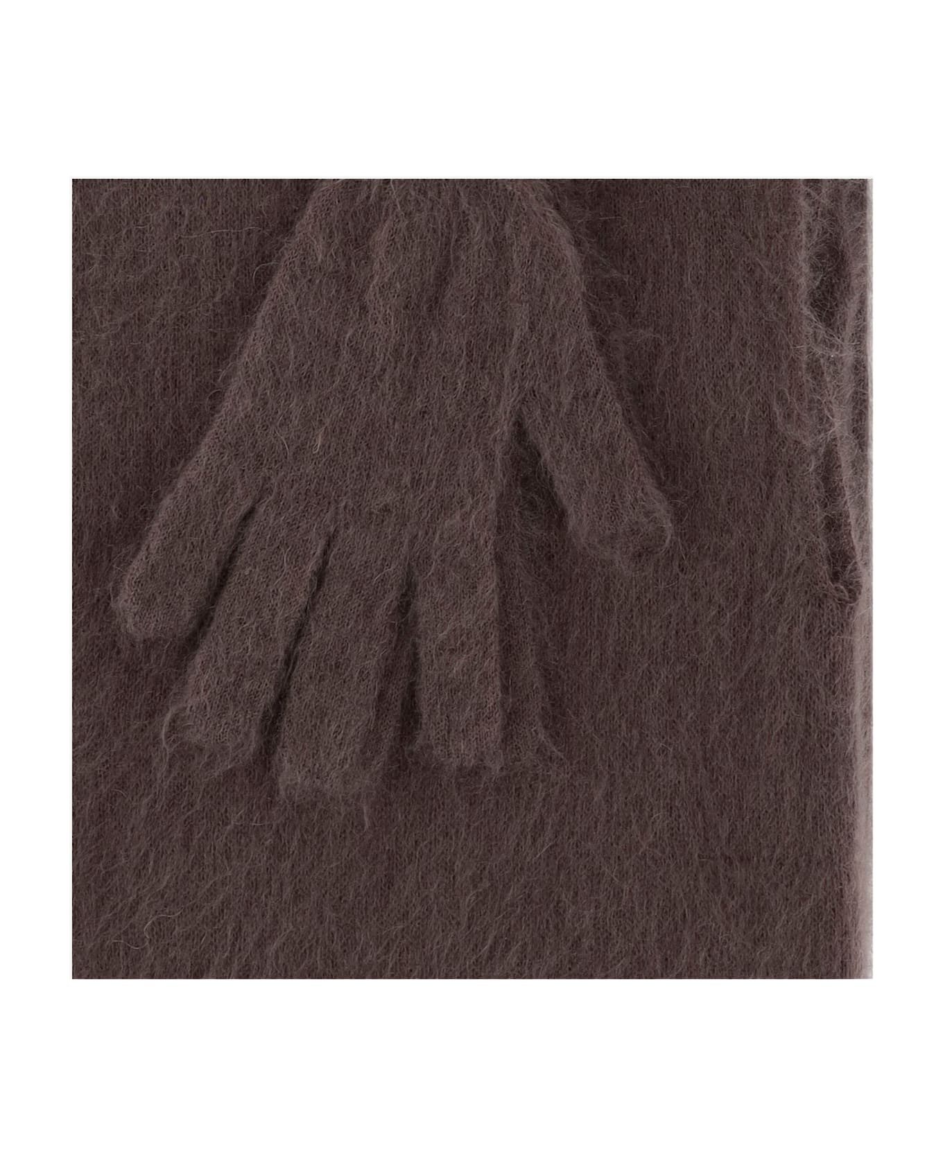 Mohair Blend Short Cape With Gloves - 2