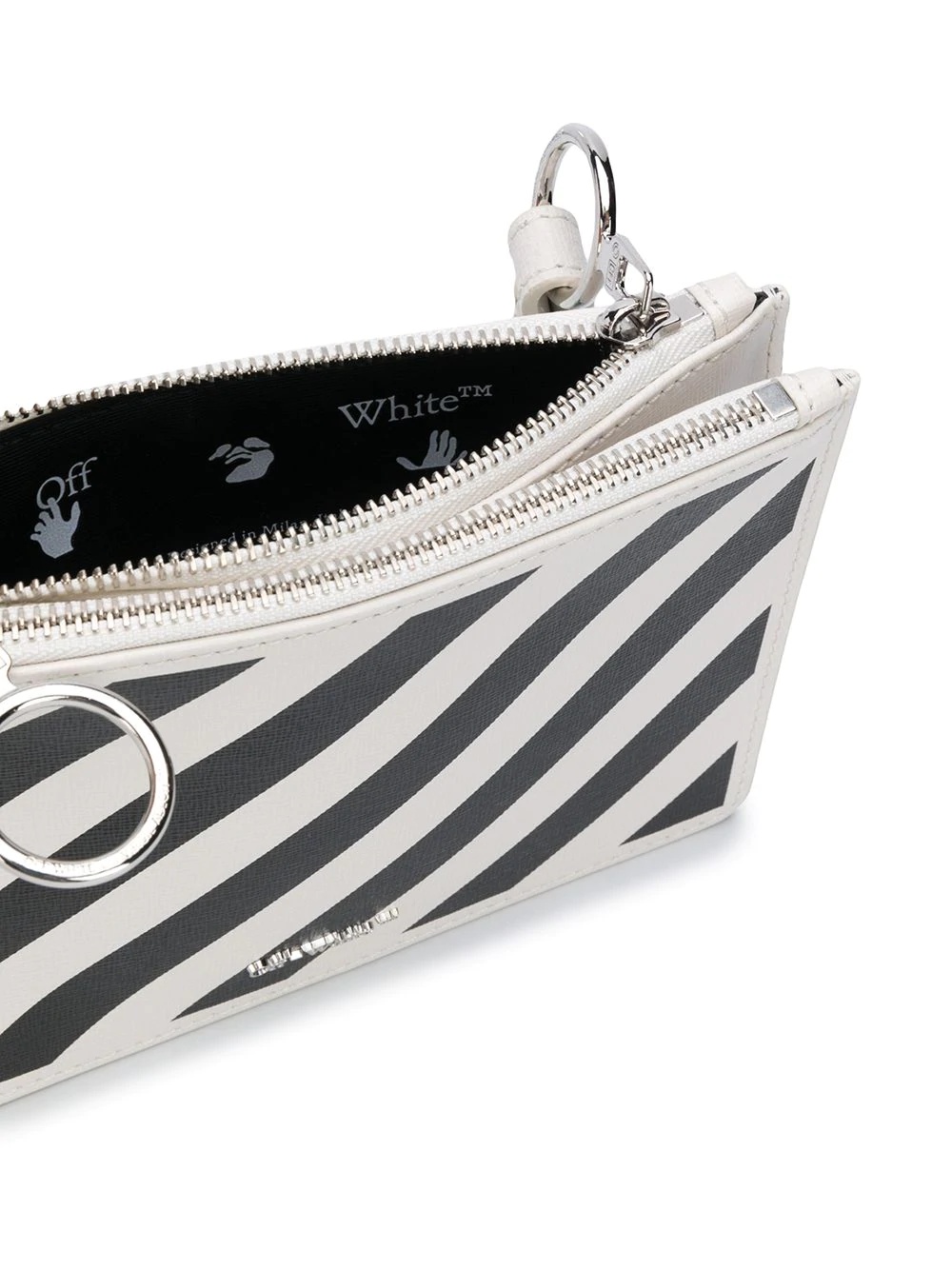 stripe-print leather clutch - 5