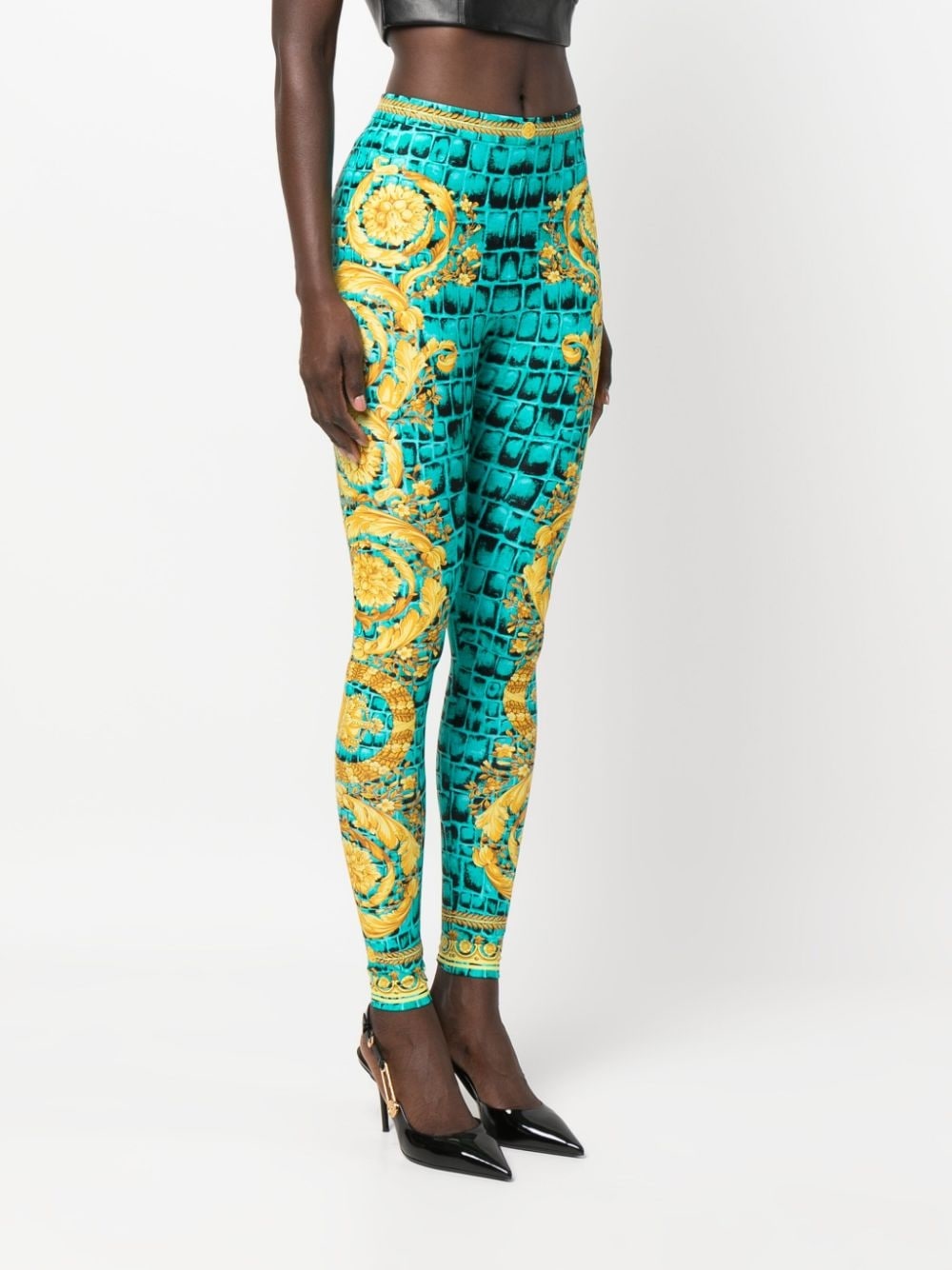 VERSACE JEANS COUTURE, Turquoise Women's Leggings