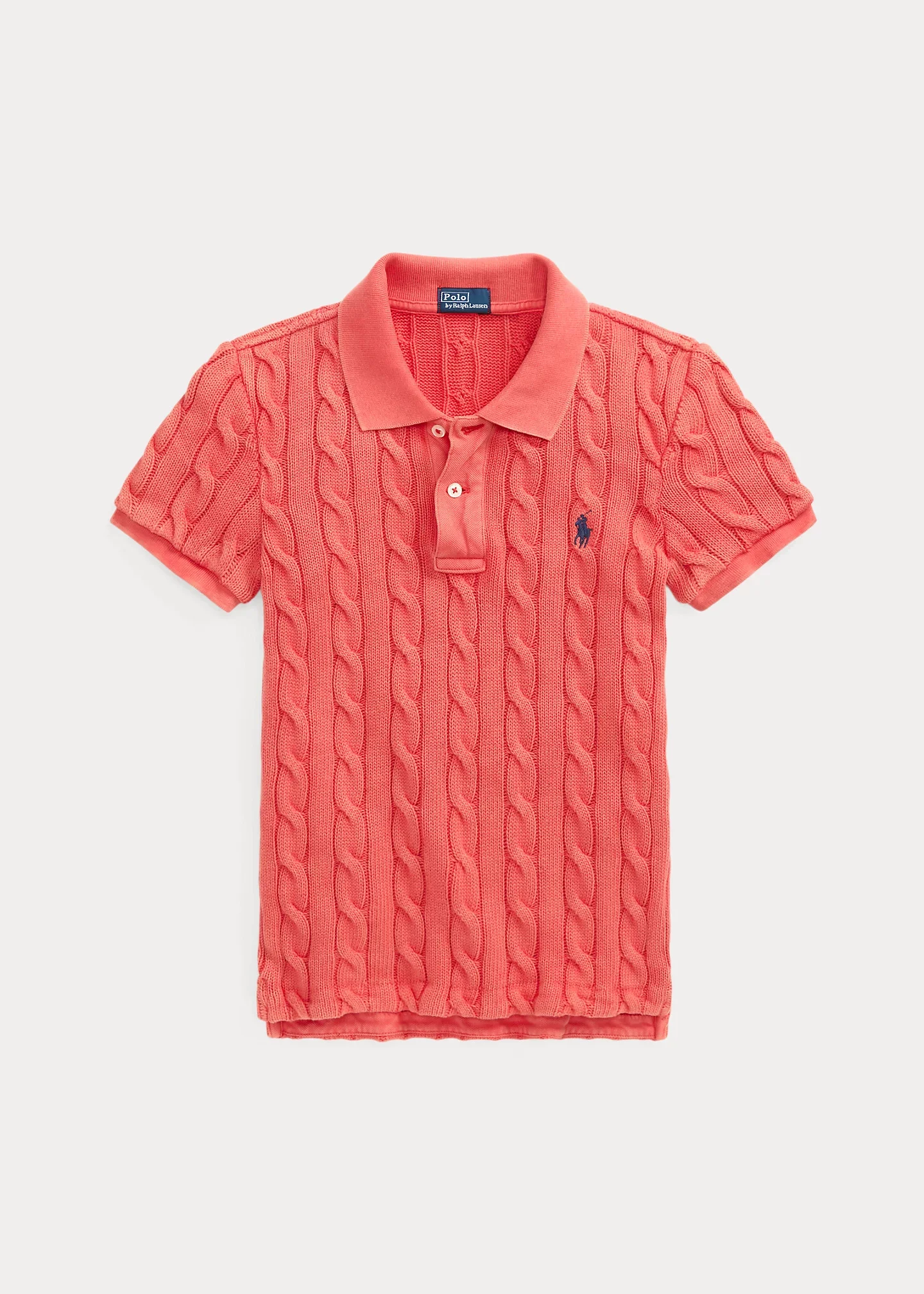 Cable-Knit Polo Shirt - 1