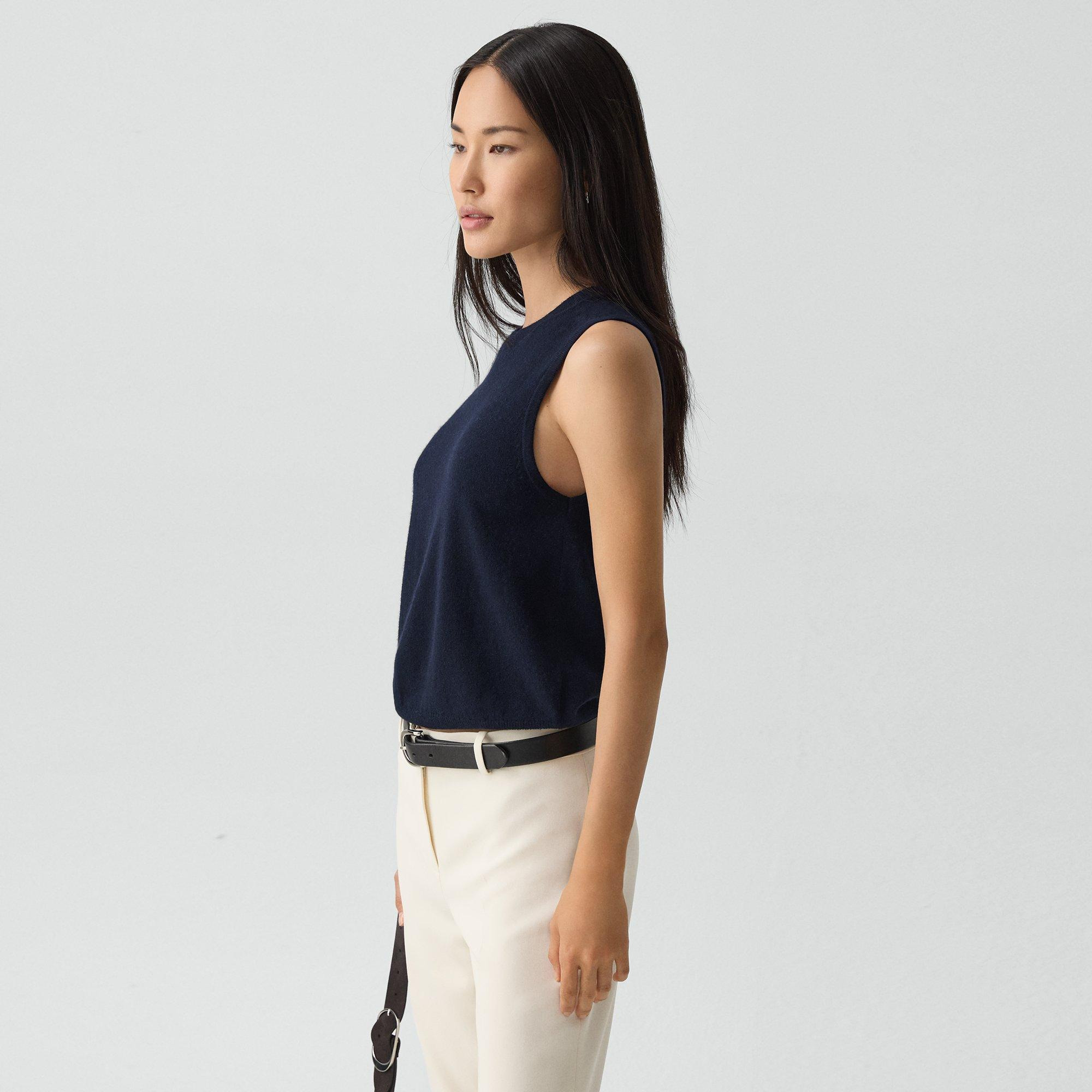 Crewneck Shell Top in Cashmere - 3