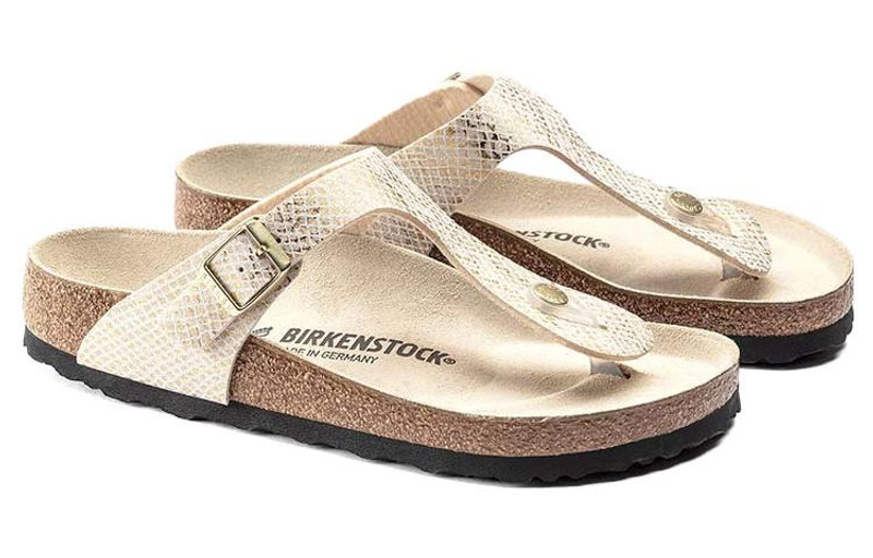 Birkenstock Gizeh Narrow Fit Sandals'Gold Python' 1018665 3