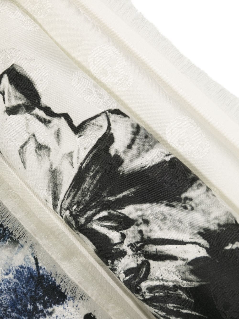 floral-print frayed scarf - 3