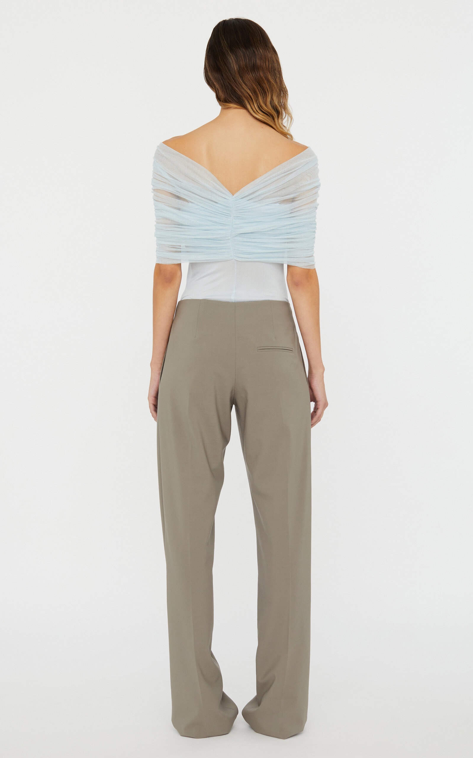 Crossed Tulle Ribbed Top light blue - 3