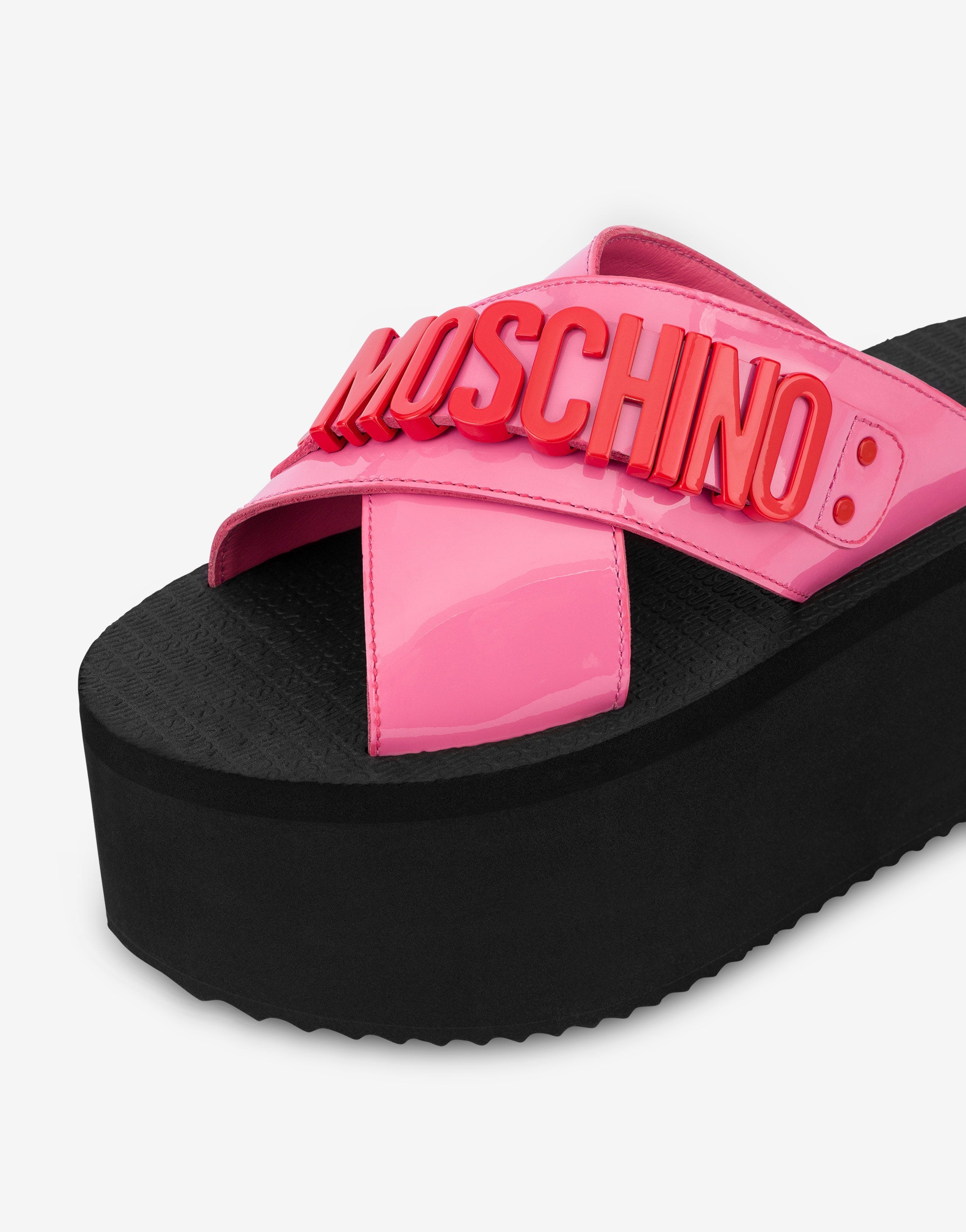 LETTERING LOGO WEDGE SANDALS - 4