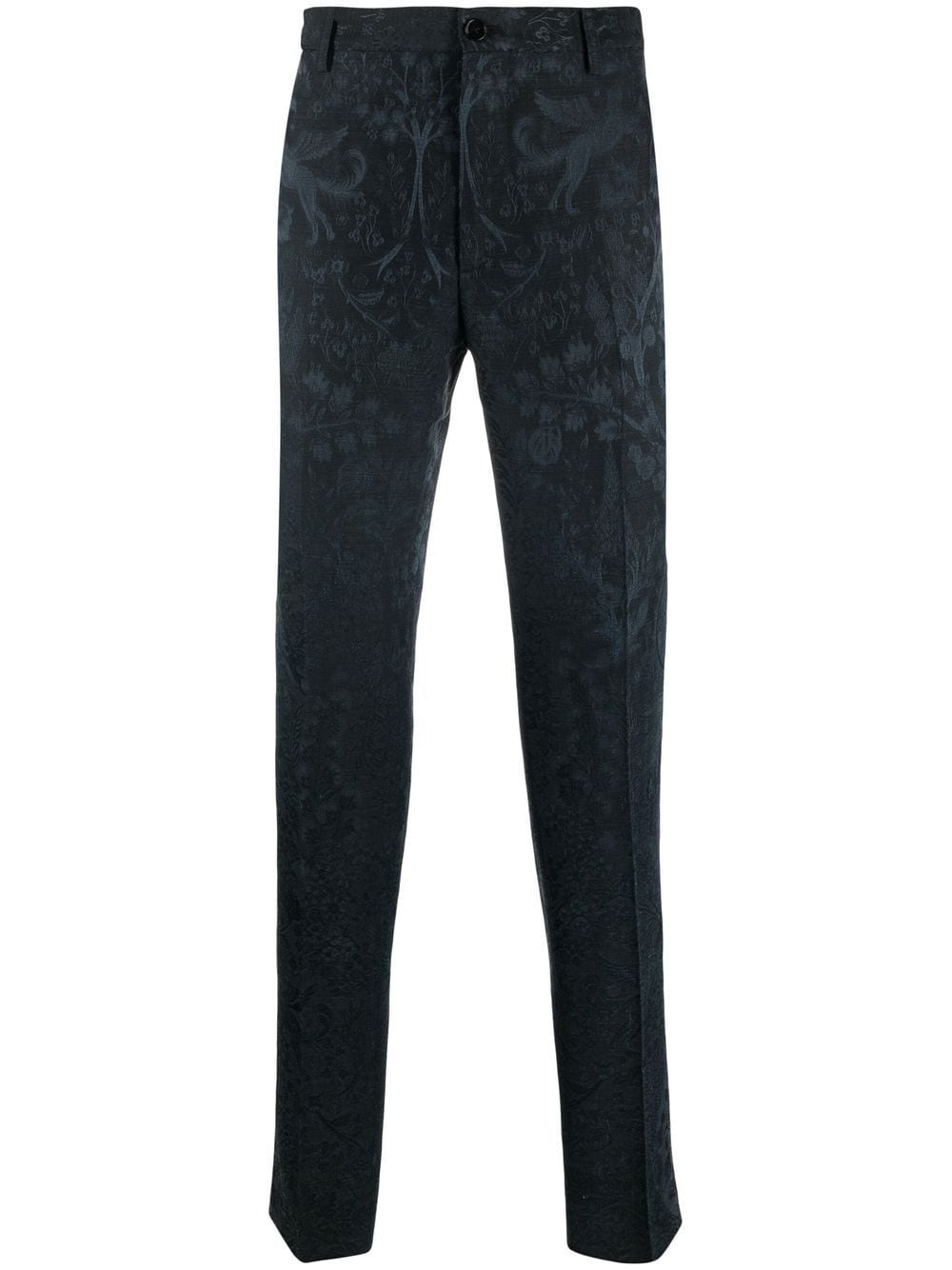 pressed-crease jacquard tailored trousers - 1