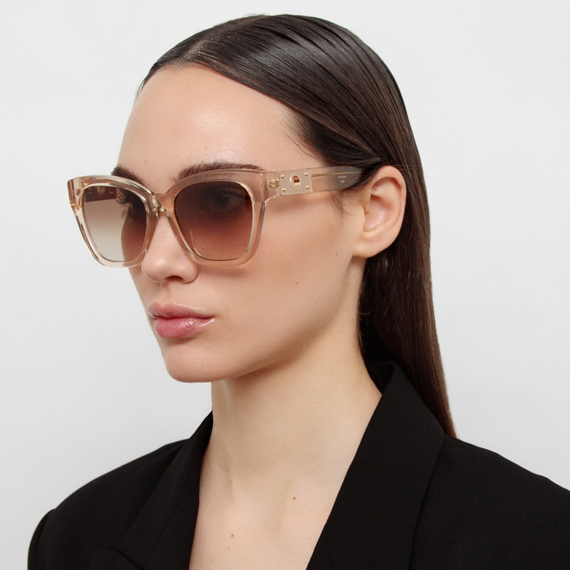 LINDA FARROW Tamara Cat Eye Sunglasses in Ash outlook