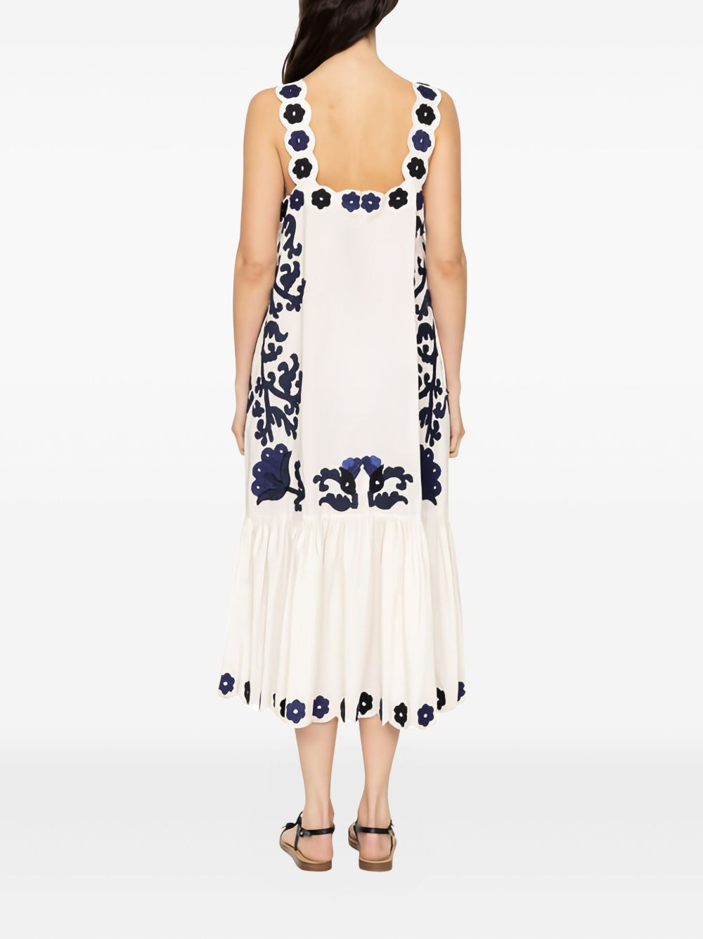 Catrine applique-floral midi dress - 3