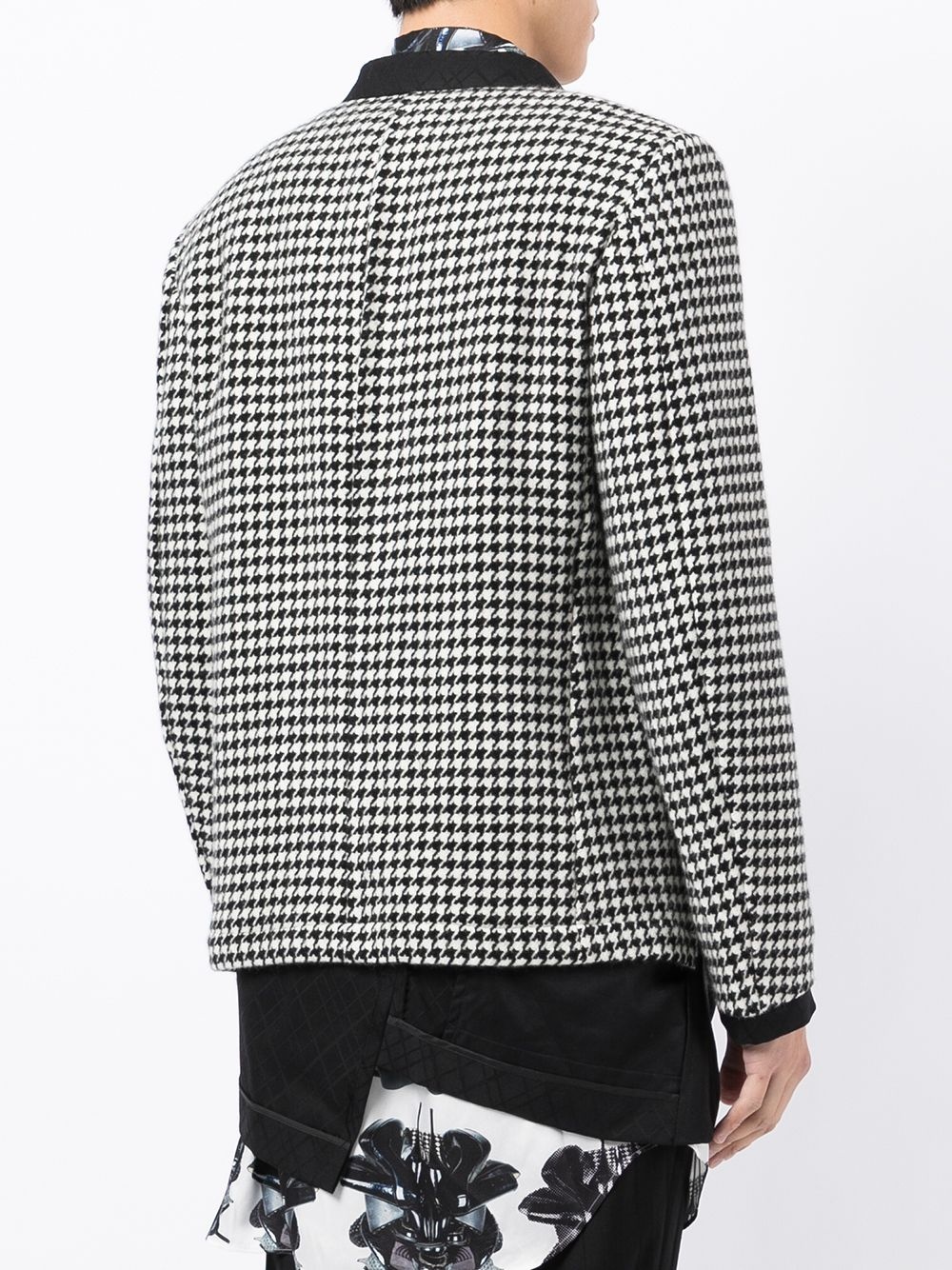 asymmetric houndstooth-panel jacket - 4