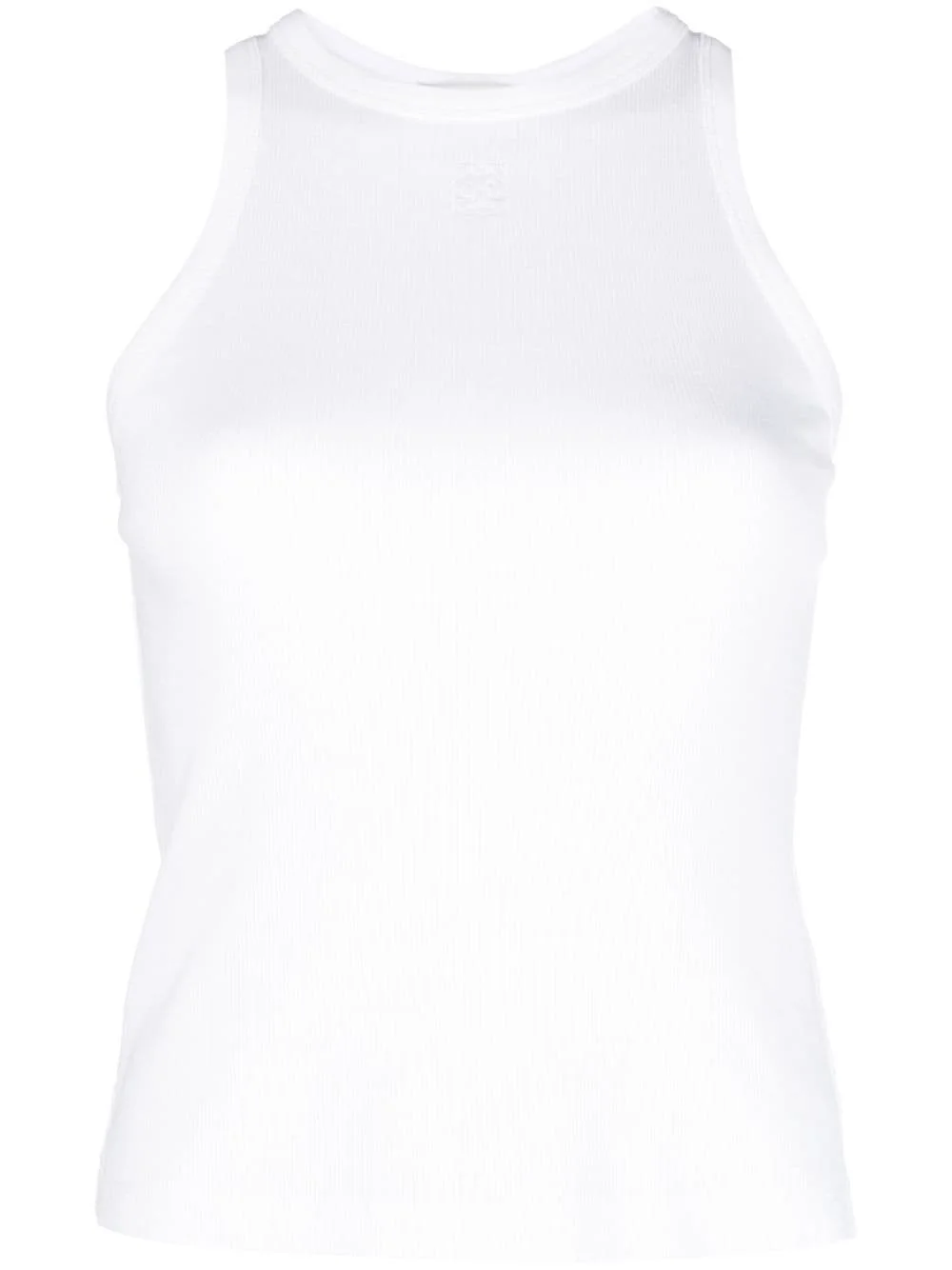 logo-embroidered ribbed tank top - 1