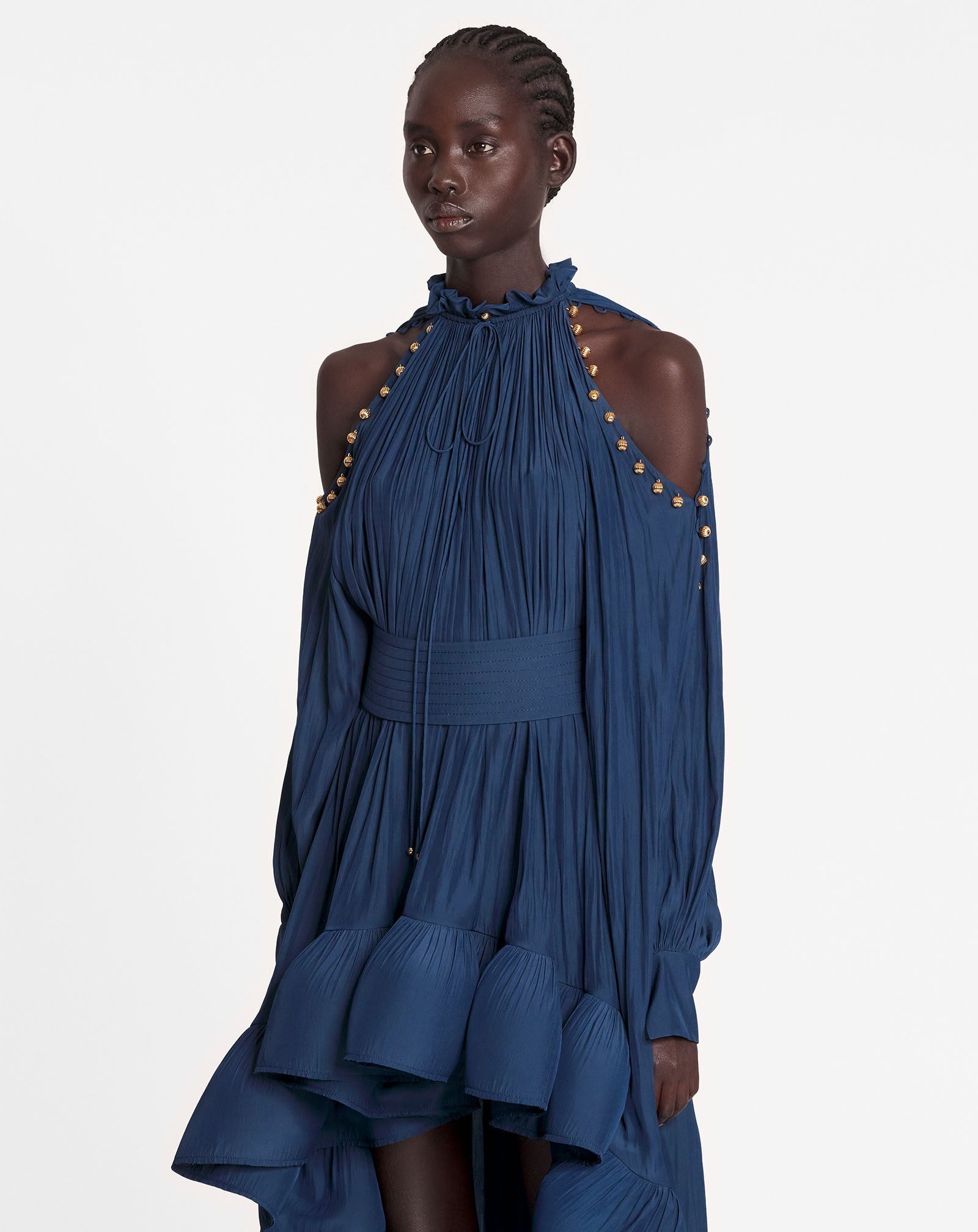 ASYMETRICAL CHARMEUSE DRESS - 3