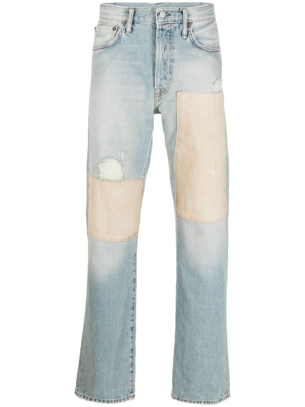 stonewashed straight-leg jeans - 1