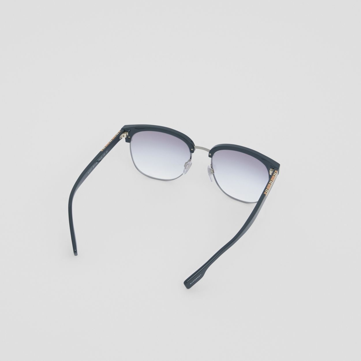 Icon Stripe Detail Square Frame Sunglasses - 5