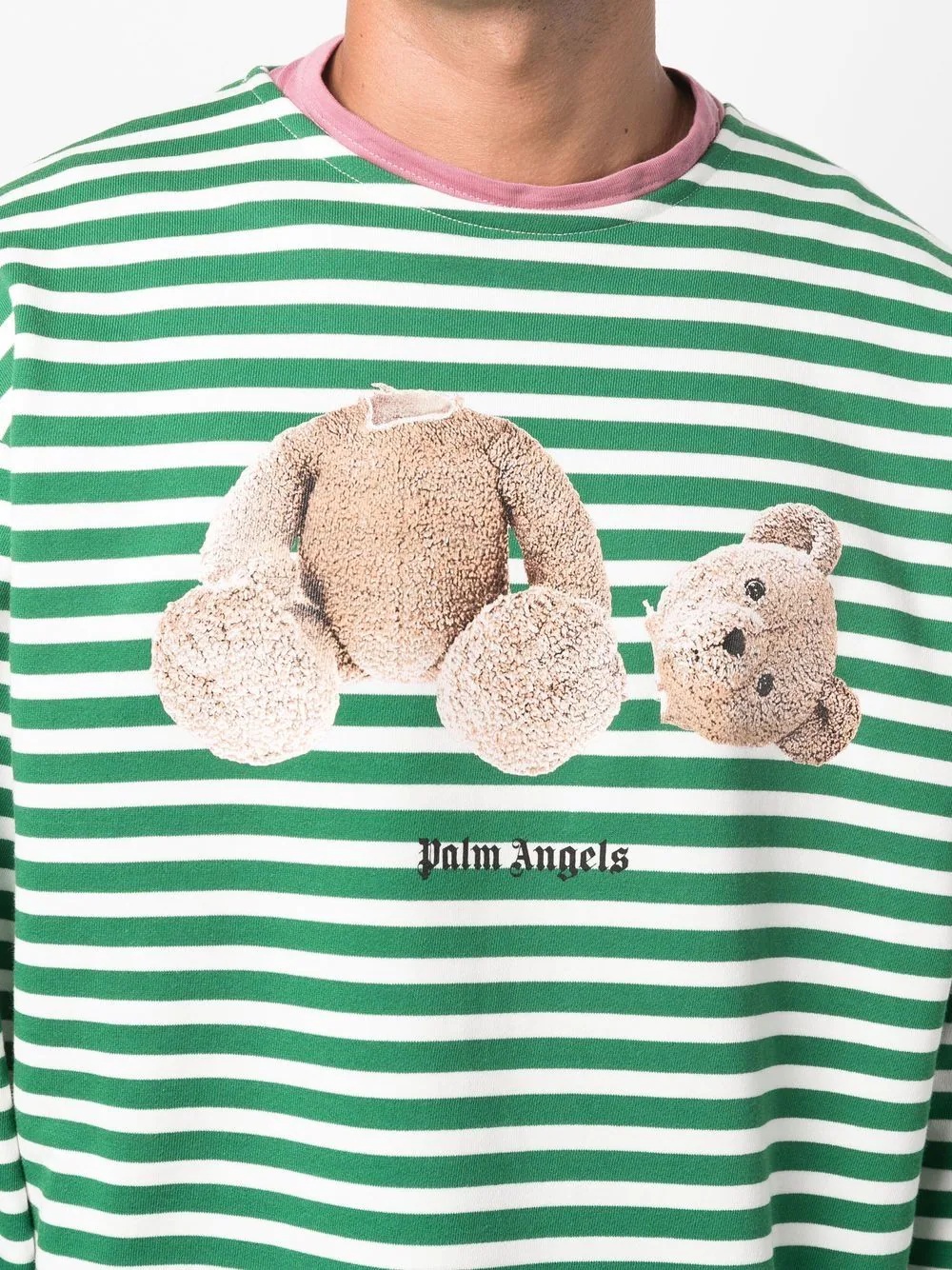 logo-print striped cotton T-shirt - 5