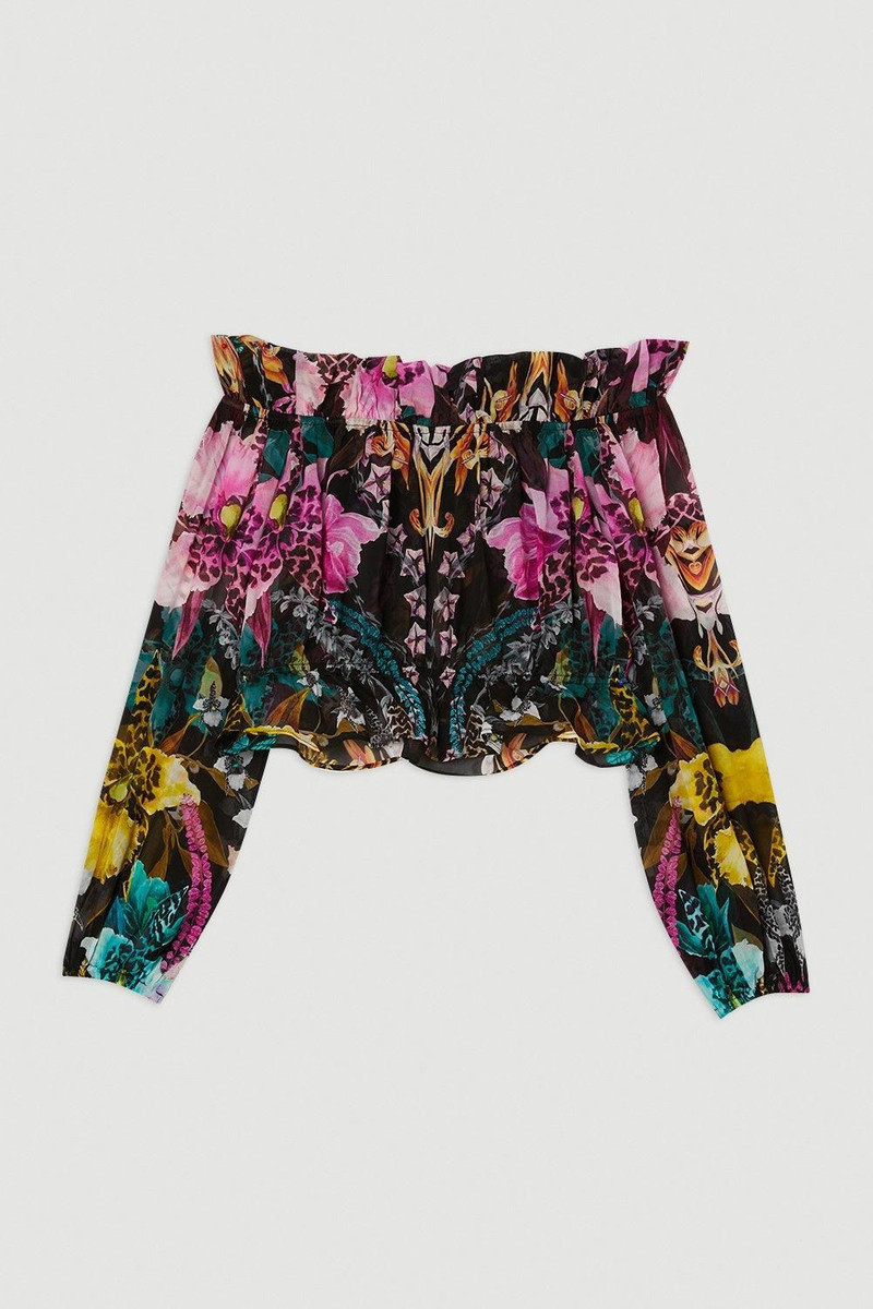 Tropical Floral Viscose Georgette Beach Top 4